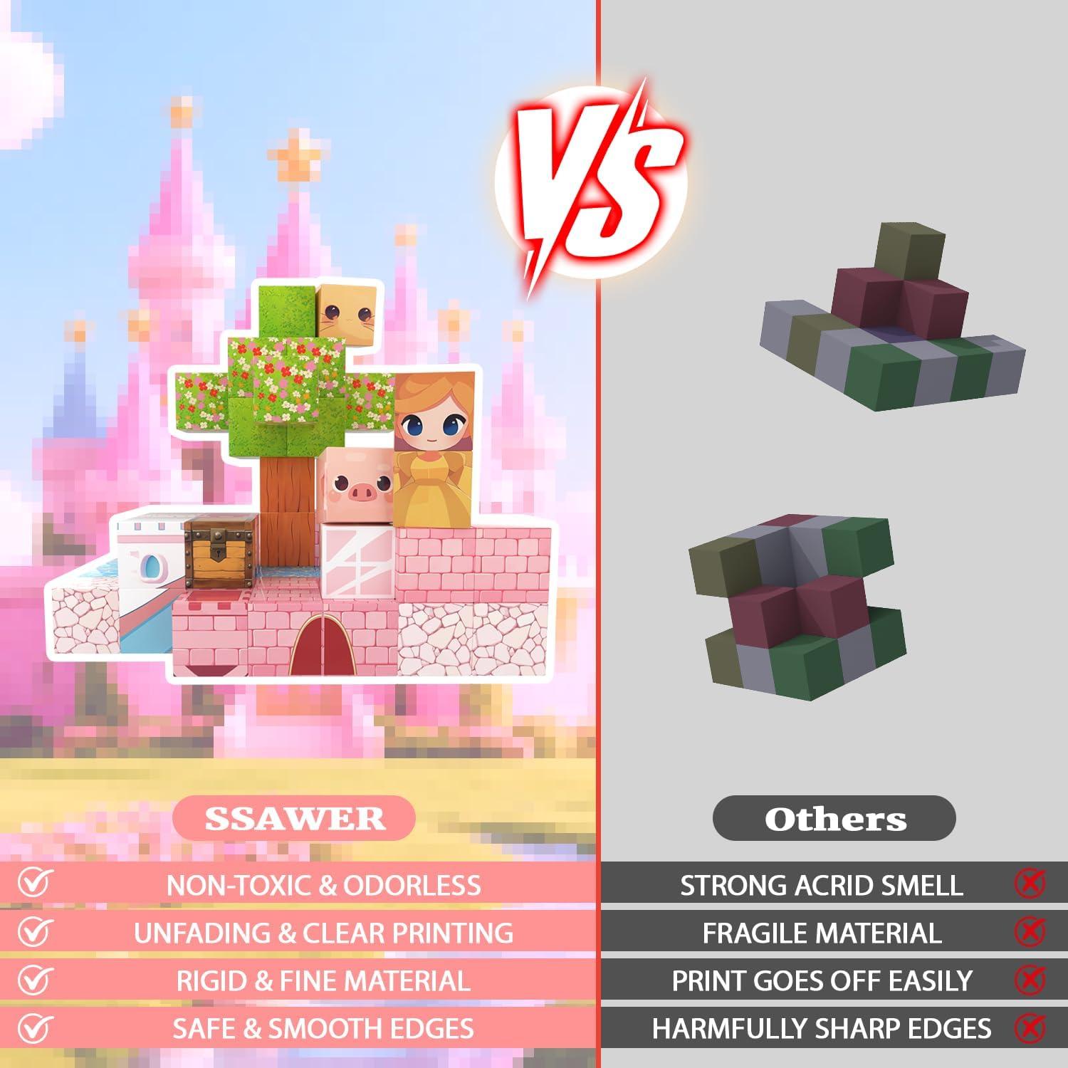 Bloques Magnéticos 100PCS SSAWER Castillo de Princesa Juguete STEM