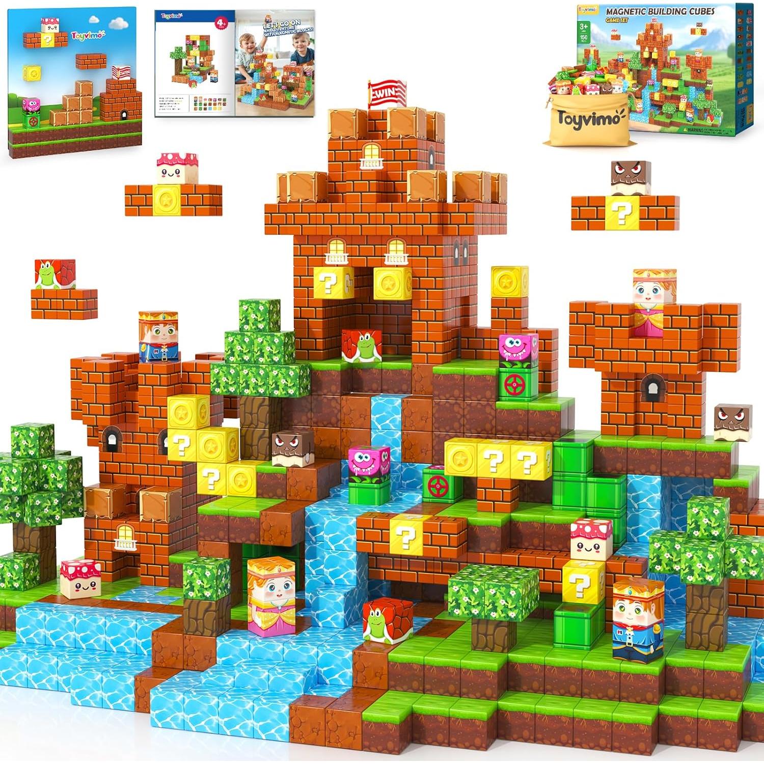 150 Bloques Magnéticos Toyvimo para Niños 3 a 12 Años