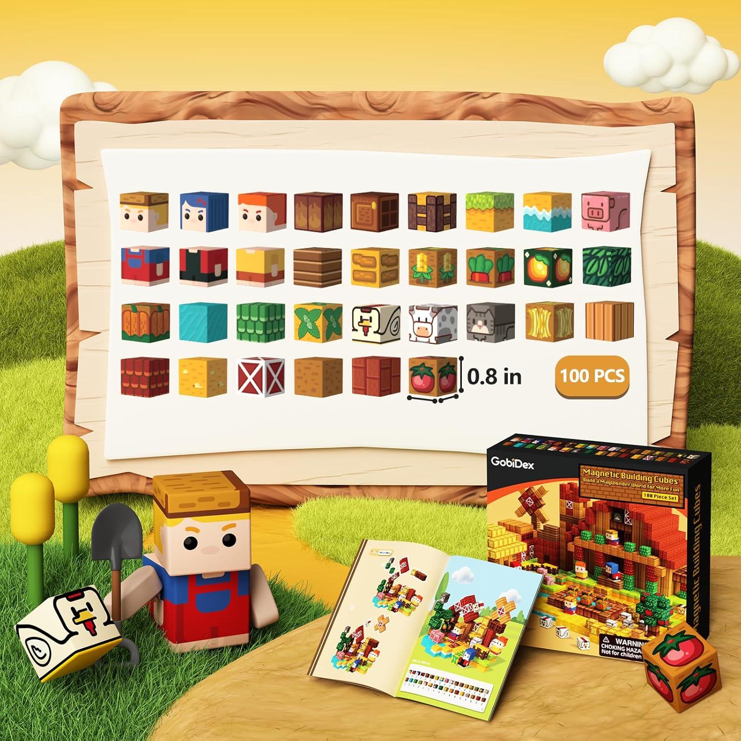 Bloques Magnéticos de Animales de Granja iDOOT 100 Piezas