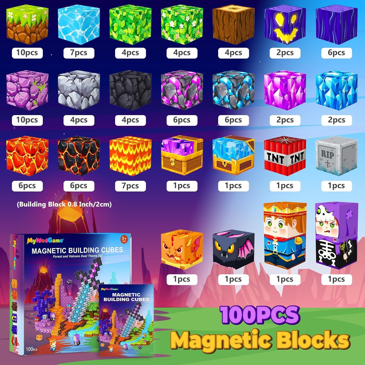 Bloques Magnéticos de Construcción MyWodGame 100PCS para Niños