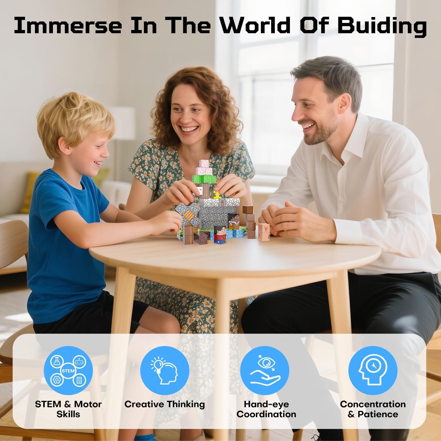 100 Bloques Magnéticos de Construcción Montessori - 0.46 kg