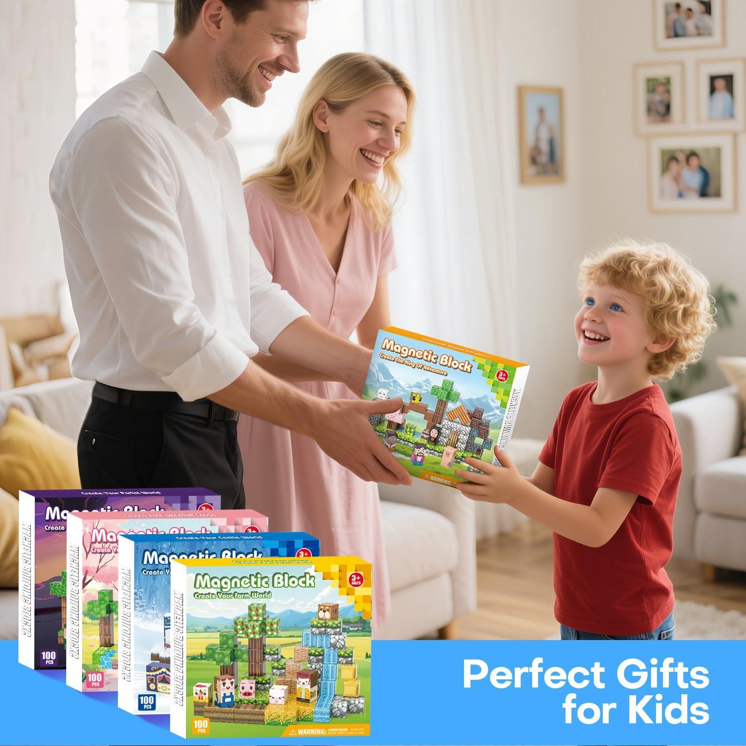 100 Bloques Magnéticos de Construcción Montessori - 0.46 kg