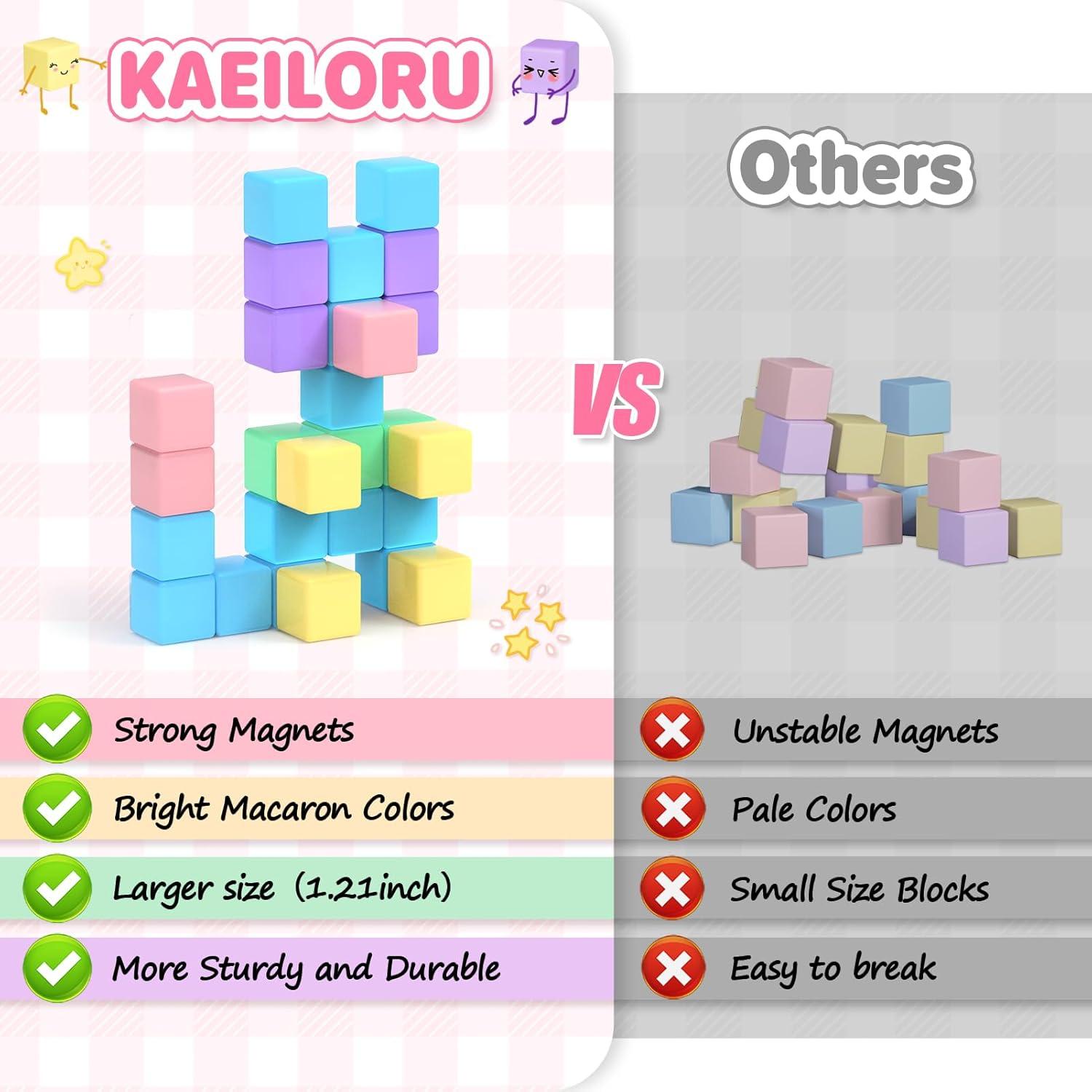 Bloques Magnéticos KAEILORU 35PCS para Niños 1-3 Años