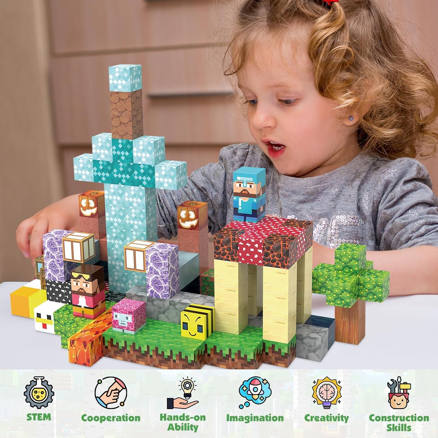 Bloques Magnéticos JIMI Set de 150 Piezas 2.54 cm para Niños