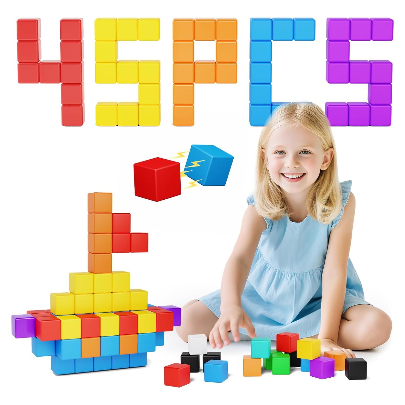 Bloques Magnéticos Grandes Veneibe 45PCS para Niños 3.61cm