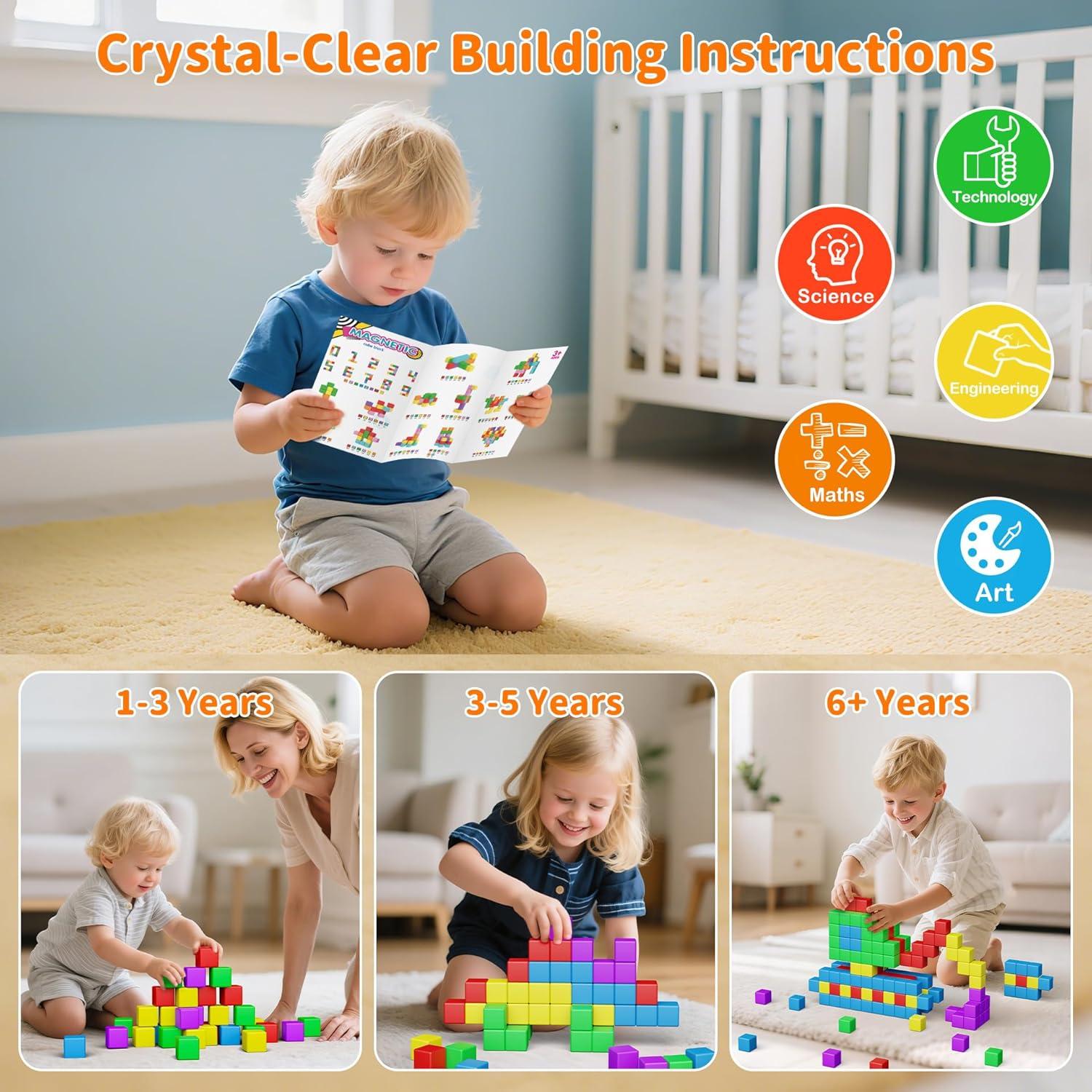 Bloques Magnéticos Grandes Veneibe 45PCS para Niños 3.61cm