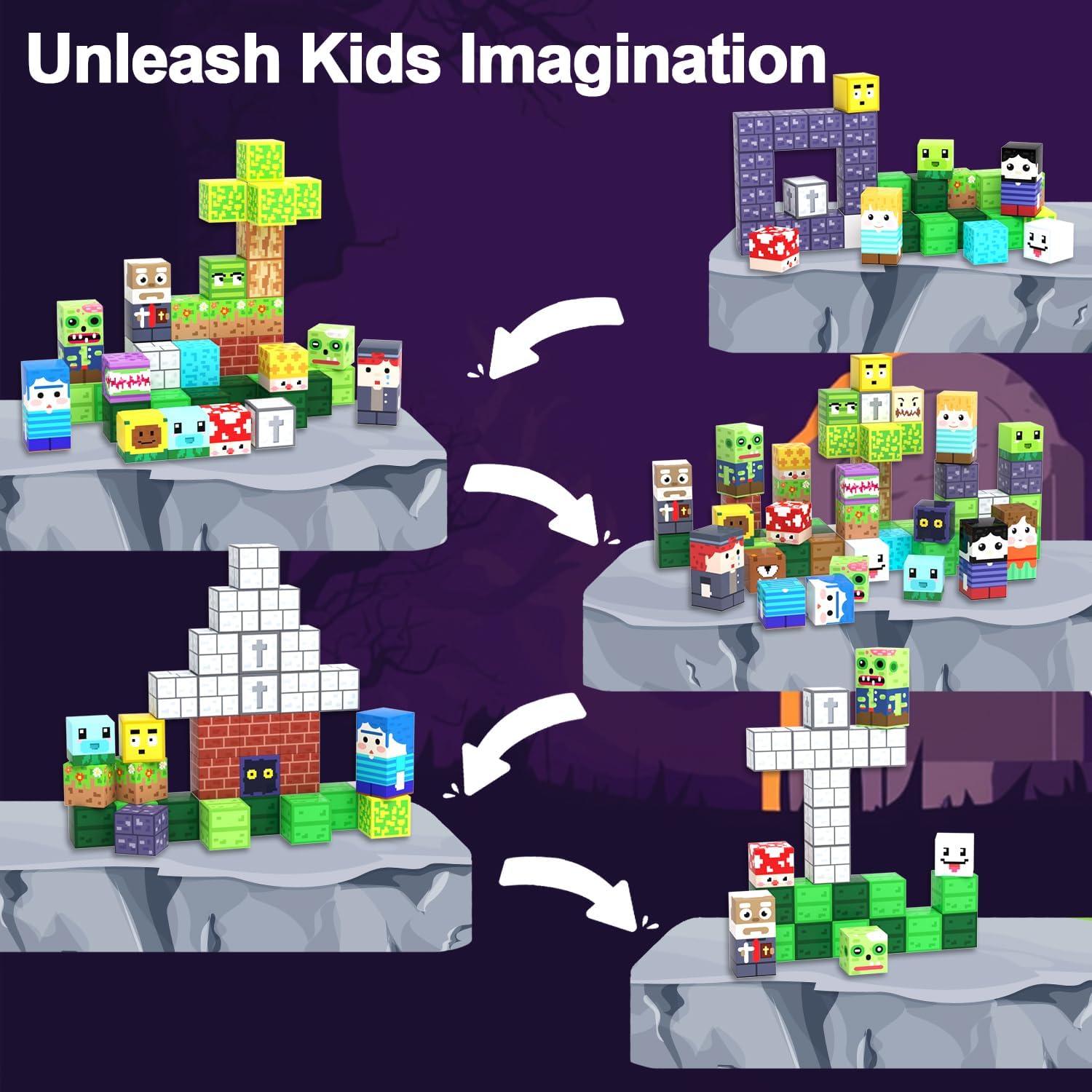 Set de 150 Bloques Magnéticos Montessori SSAWER Isla Zombie