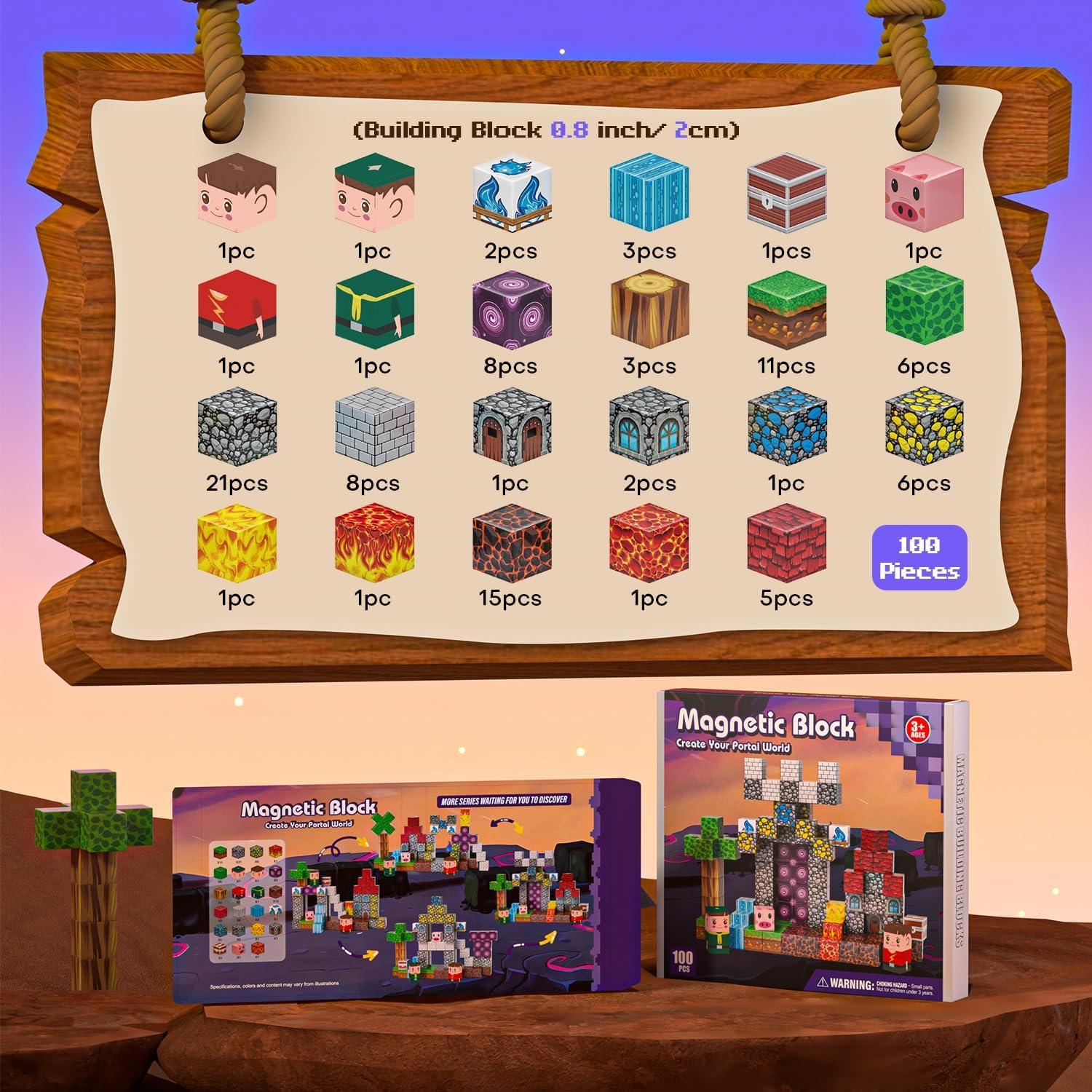 100 Bloques Magnéticos Kryzomat - Juguetes de Construcción para Niños