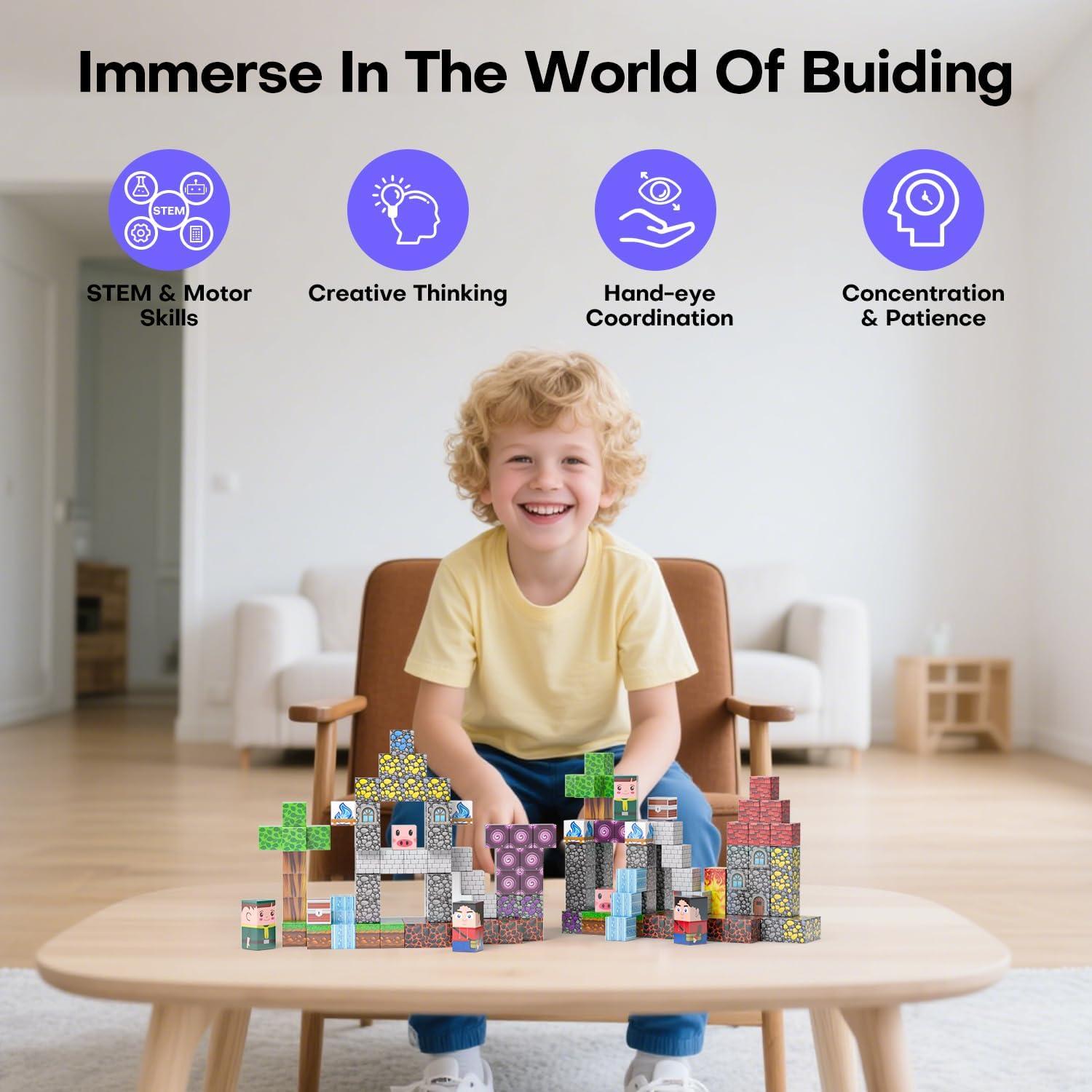 100 Bloques Magnéticos Kryzomat - Juguetes de Construcción para Niños