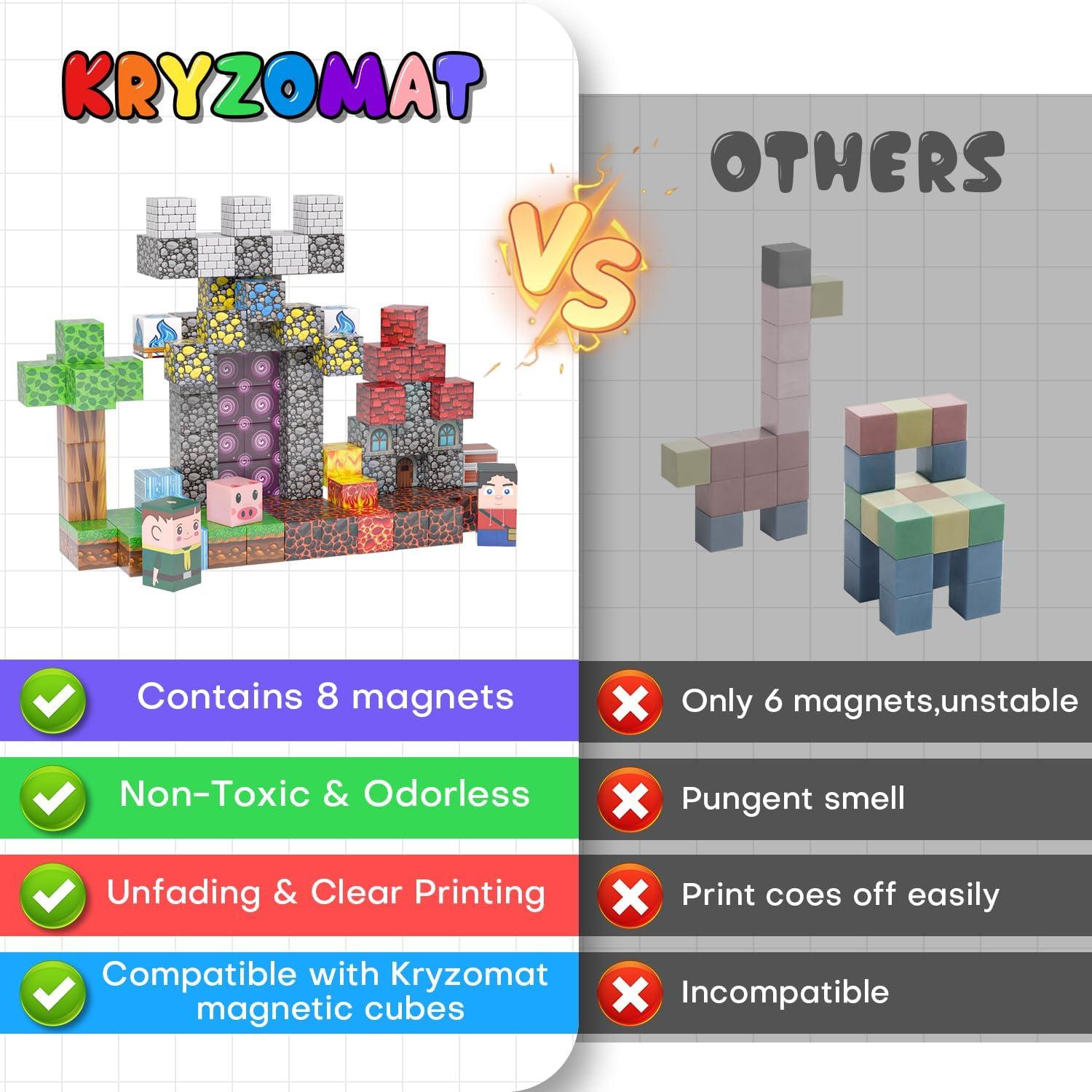 100 Bloques Magnéticos Kryzomat - Juguetes de Construcción para Niños