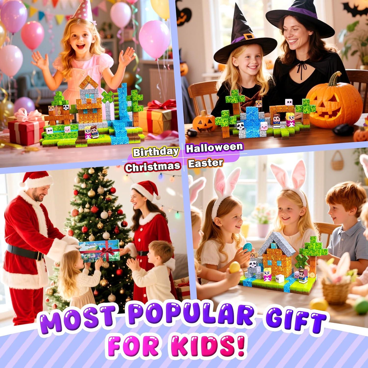 100 Bloques Magnéticos Aleath para Niños 3-12 Años - Juguetes STEM