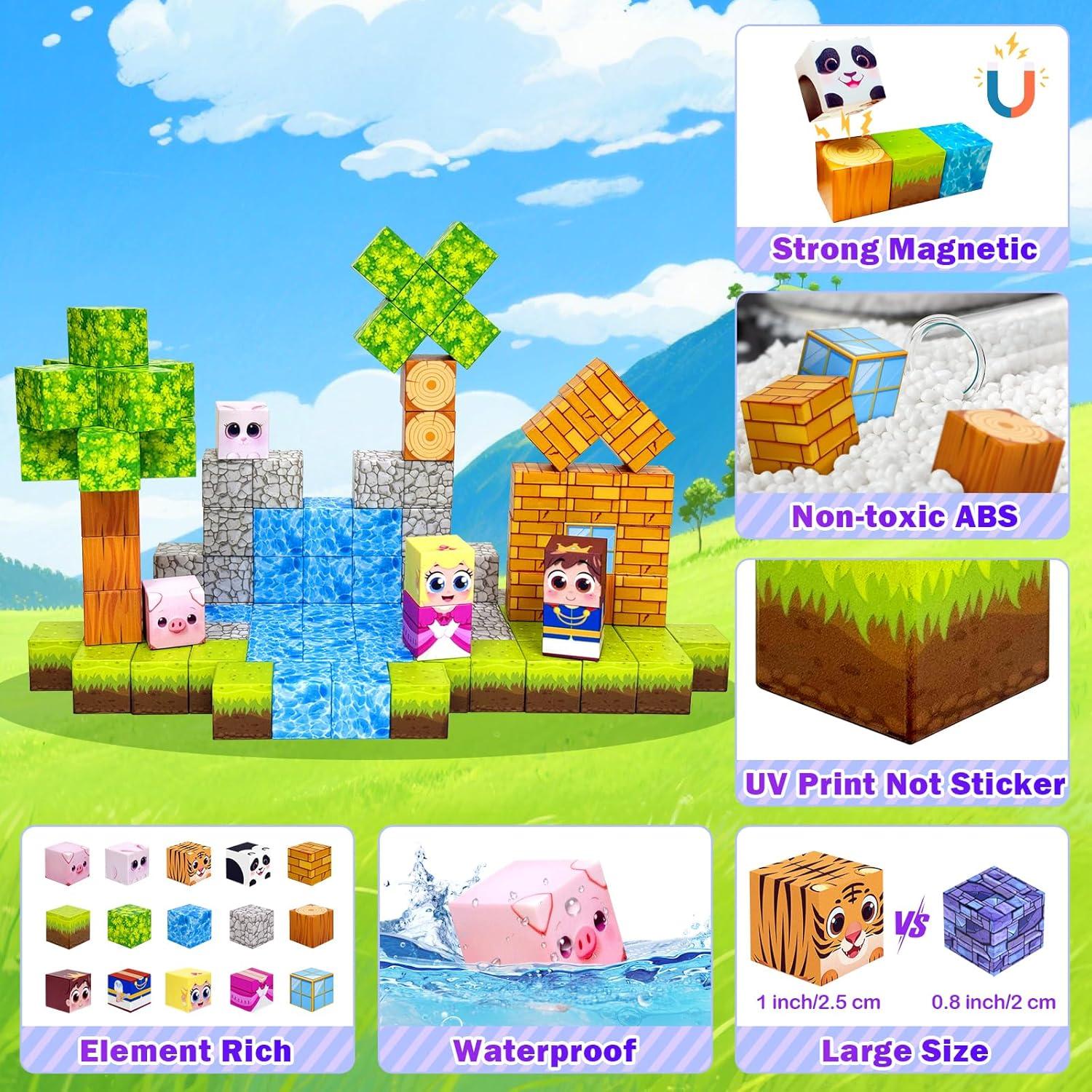 100 Bloques Magnéticos Aleath para Niños 3-12 Años - Juguetes STEM