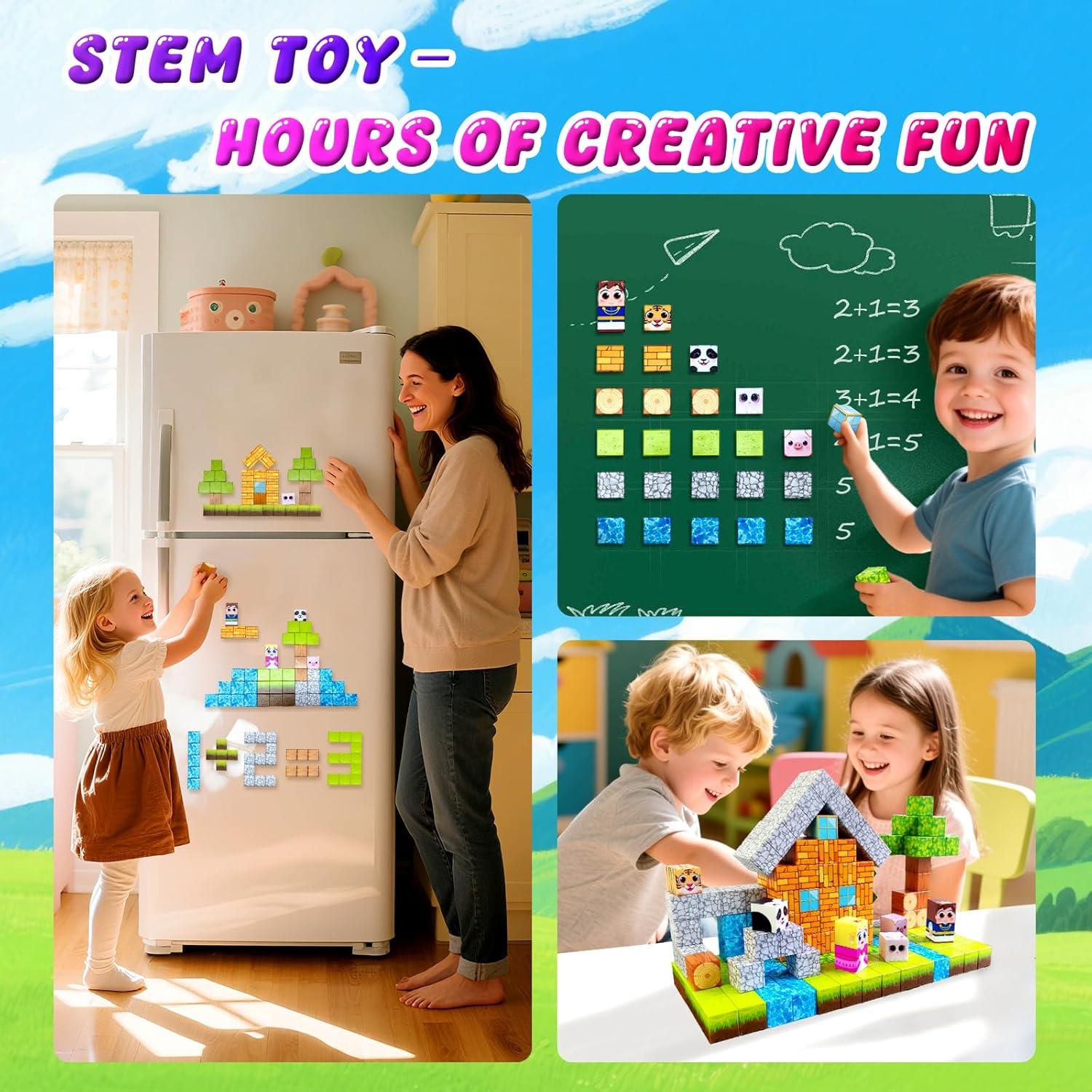 100 Bloques Magnéticos Aleath para Niños 3-12 Años - Juguetes STEM