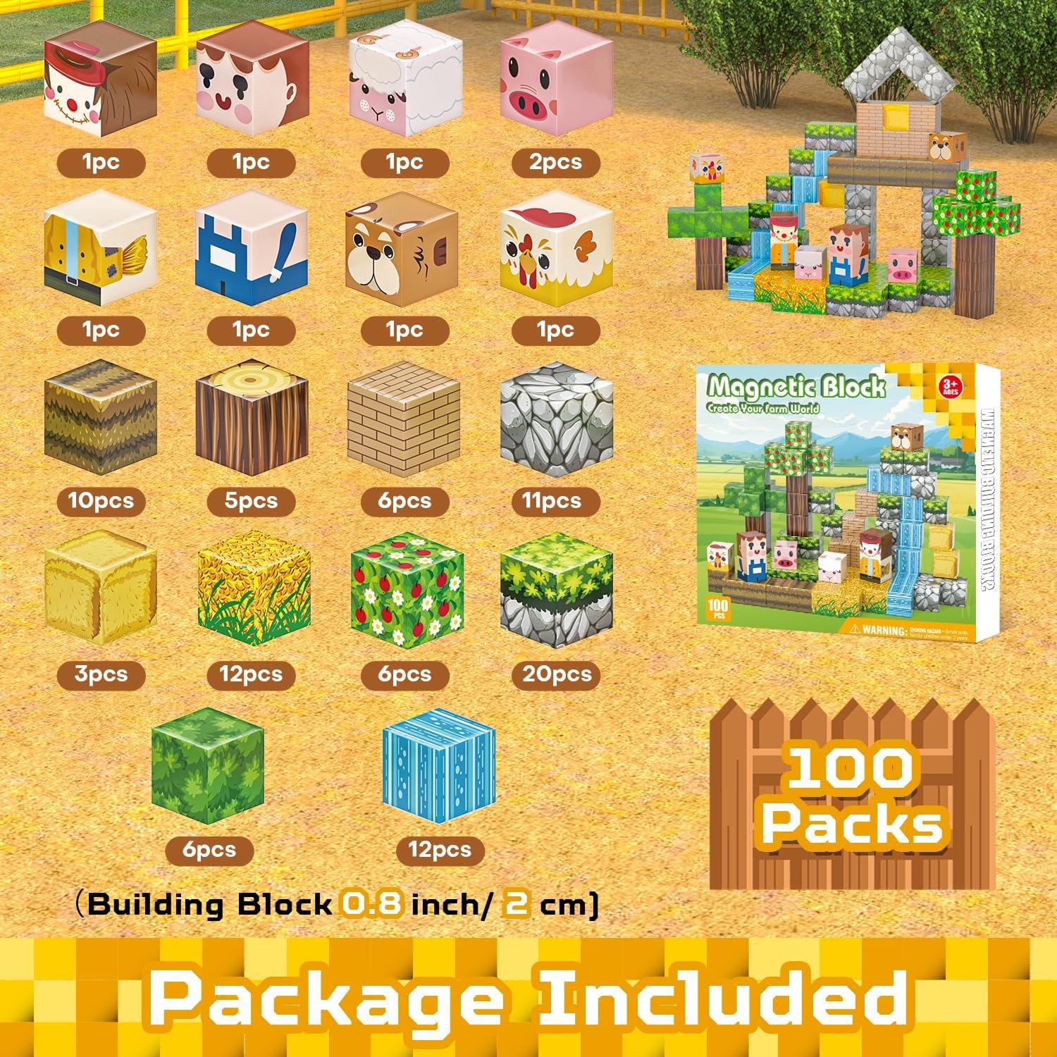 Bloques Magnéticos Kryzomat 100PCS 2cm para Niños 3-12 Años