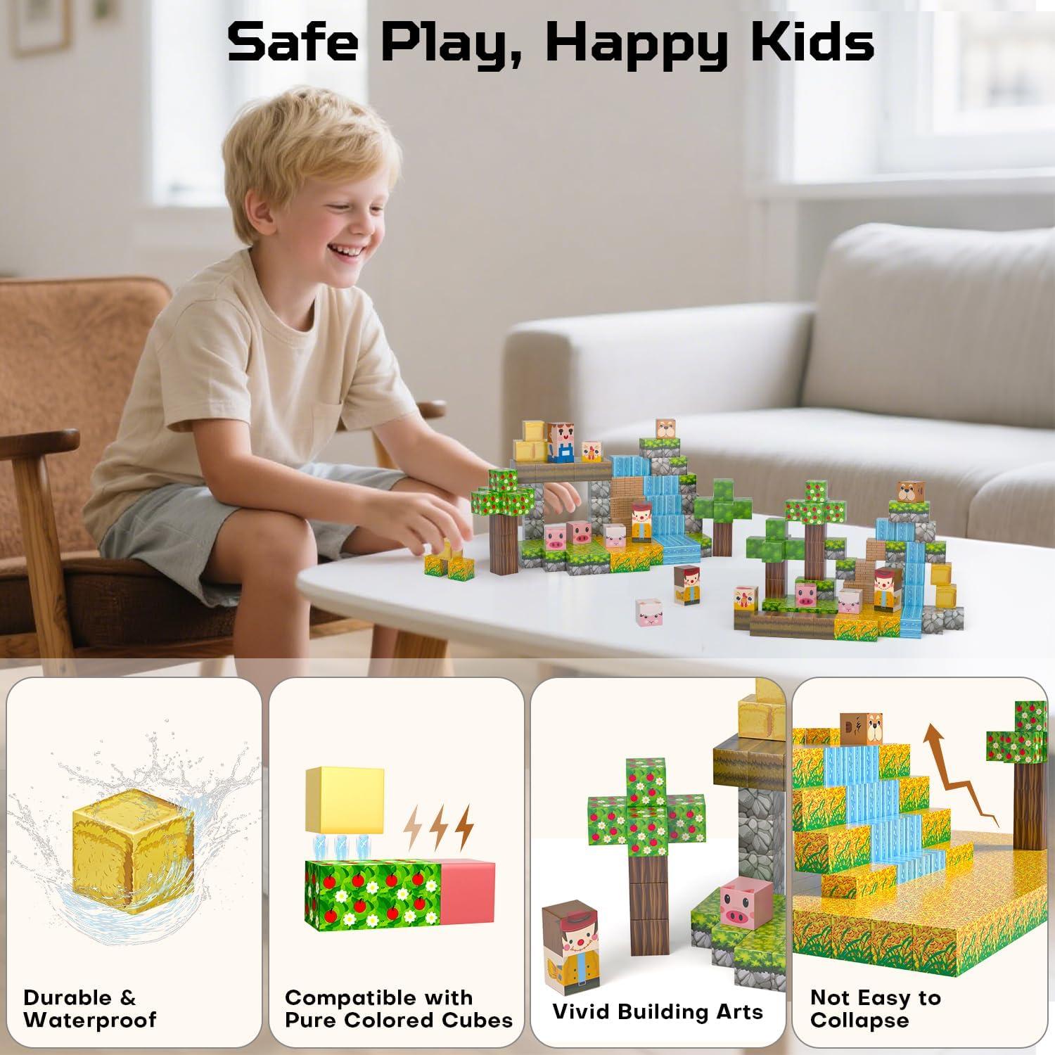 Bloques Magnéticos Kryzomat 100PCS 2cm para Niños 3-12 Años