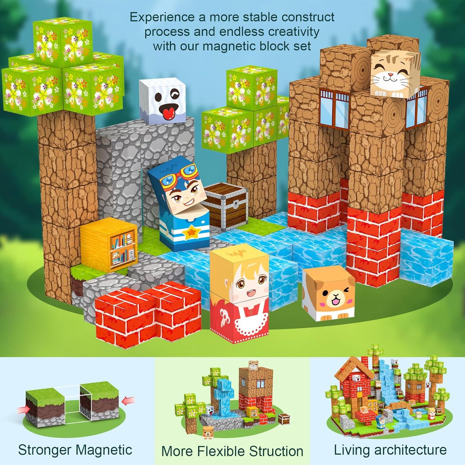 Bloques Magnéticos 100 PCS Crifeton Juguetes STEM 3+ Años