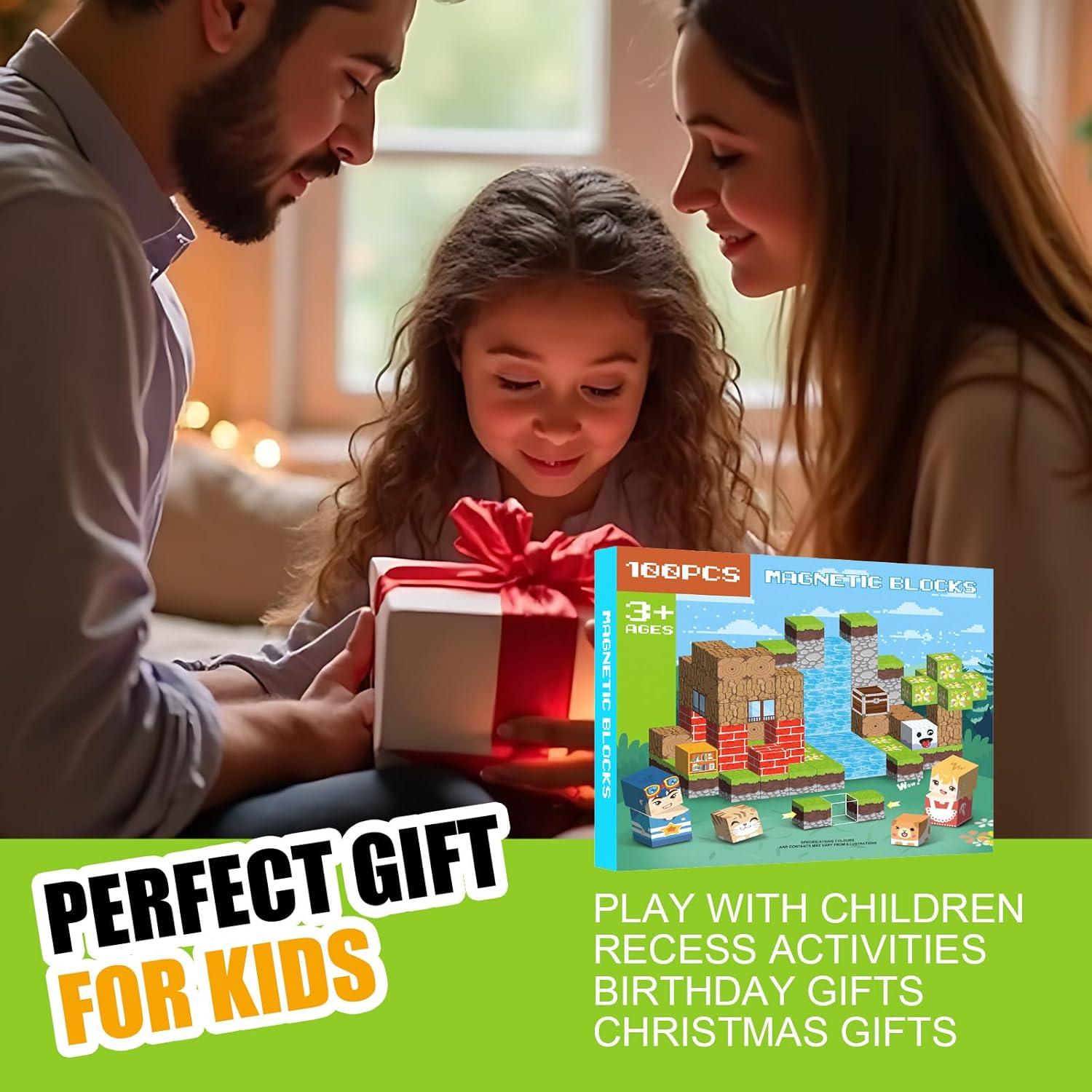 Bloques Magnéticos 100 PCS Crifeton Juguetes STEM 3+ Años