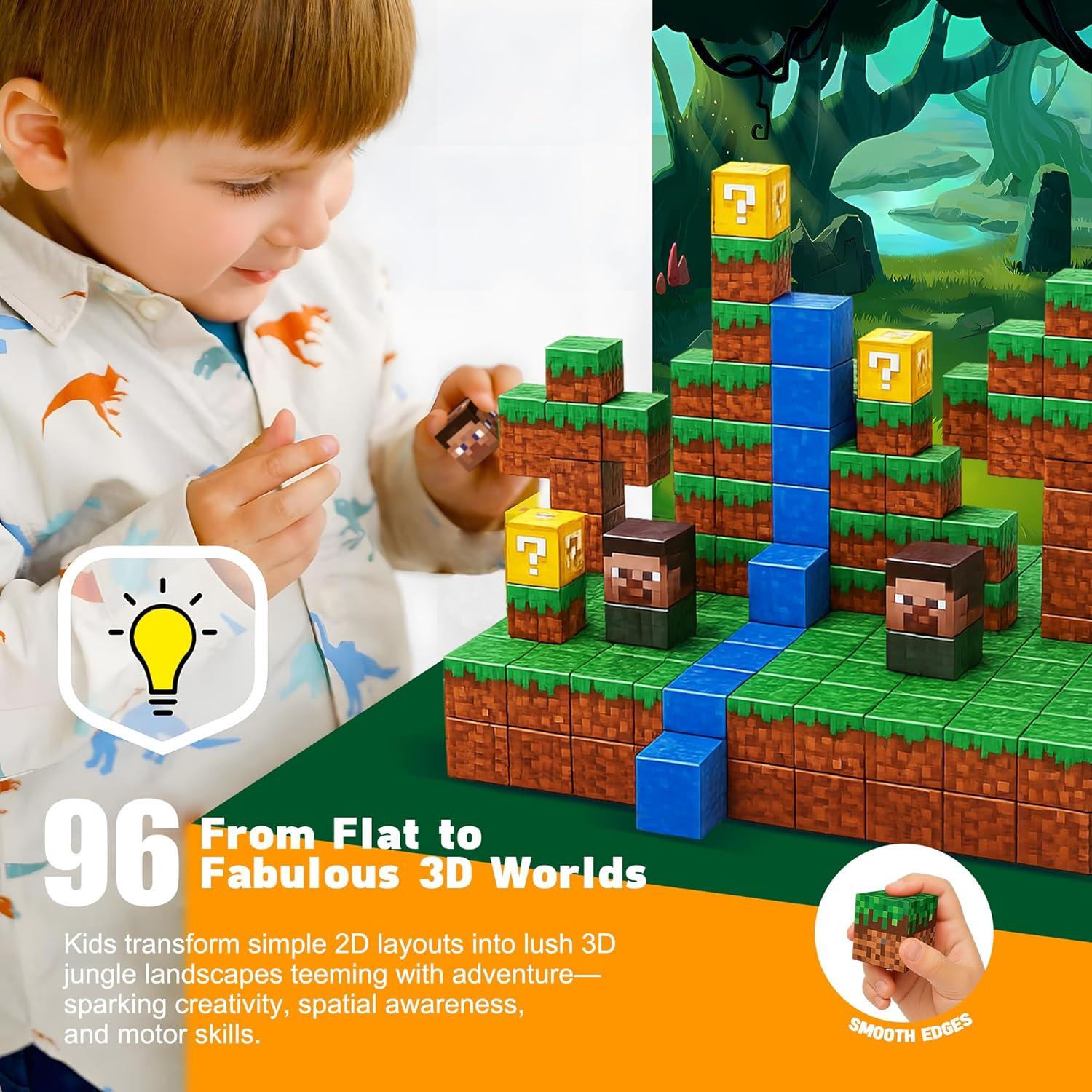 Bloques Magnéticos 96PCS ROHSCE Juguetes STEM para Niños 3-12 Años