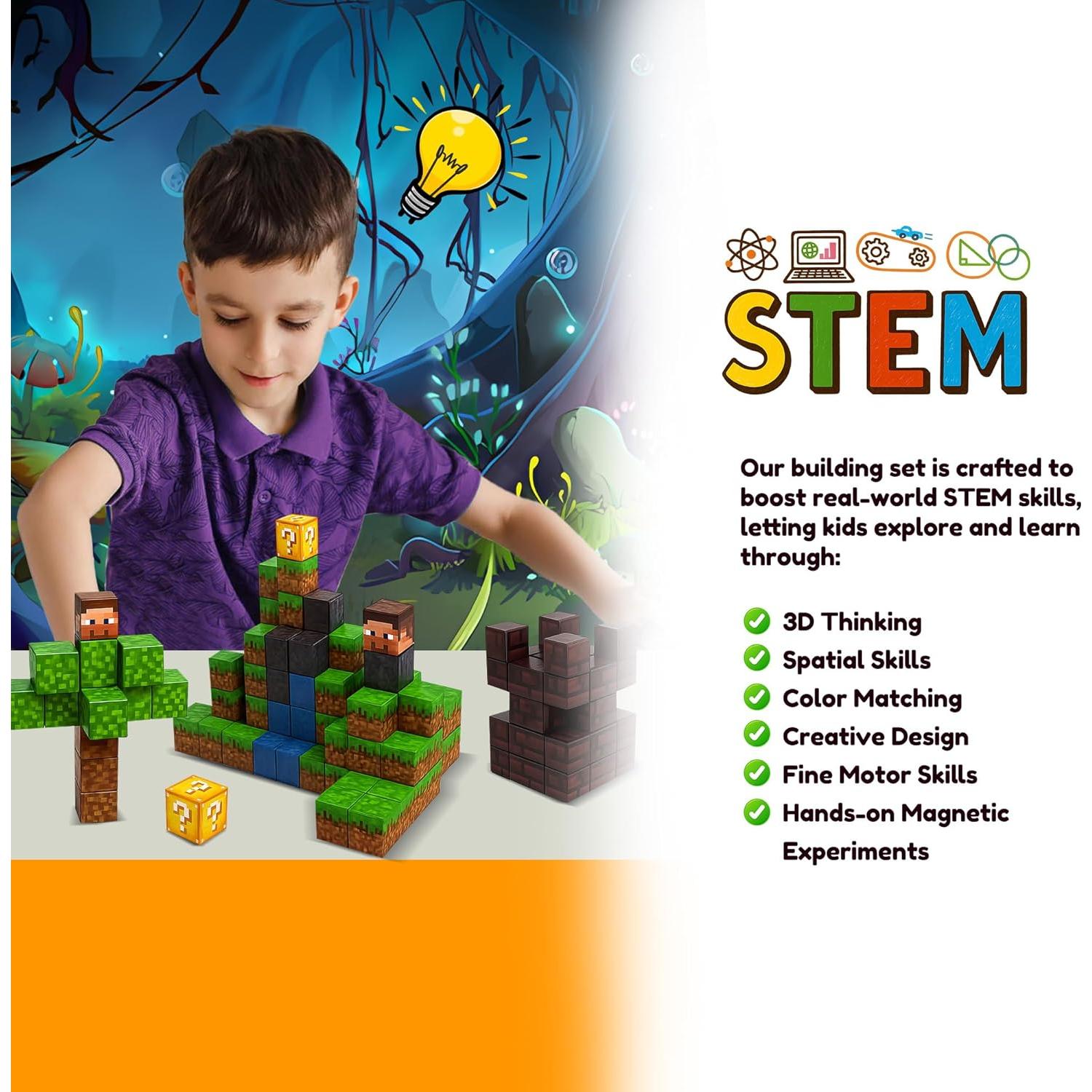 Bloques Magnéticos 96PCS ROHSCE Juguetes STEM para Niños 3-12 Años