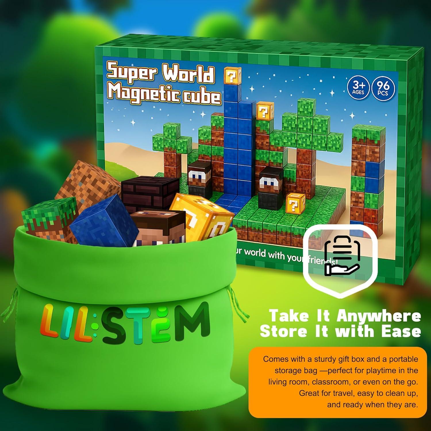 Bloques Magnéticos 96PCS ROHSCE Juguetes STEM para Niños 3-12 Años