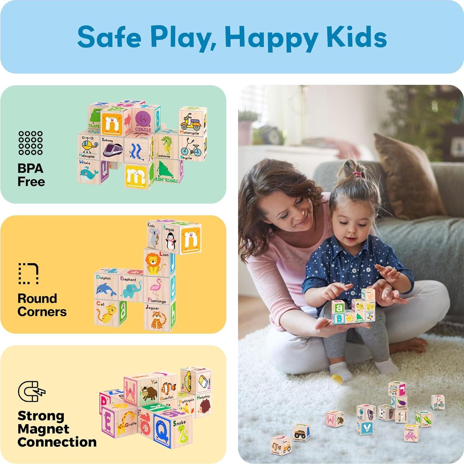 Cubos Magnéticos de Construcción PicassoTiles 36 Piezas 2.5cm