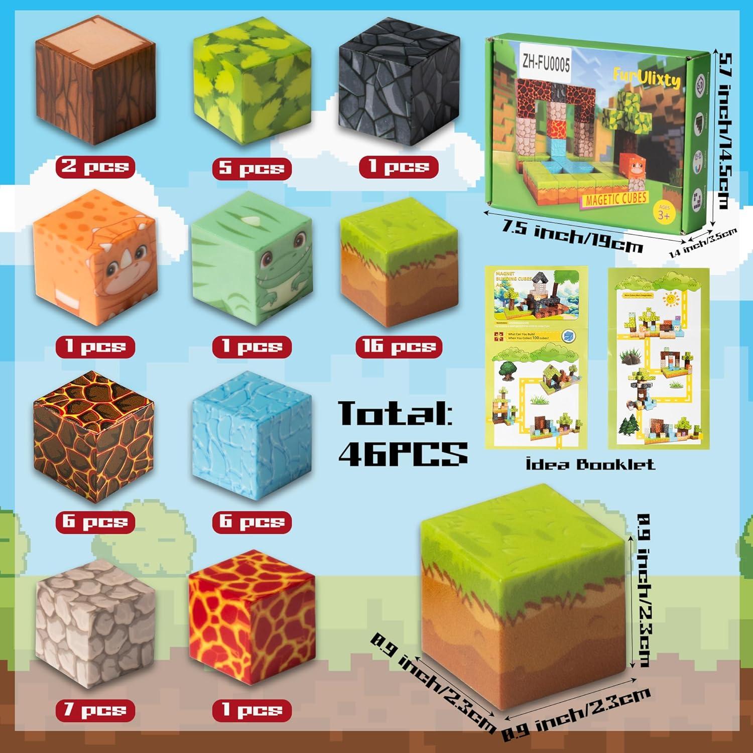 Bloques Magnéticos de Construcción FurUlixty 46 Piezas 3D