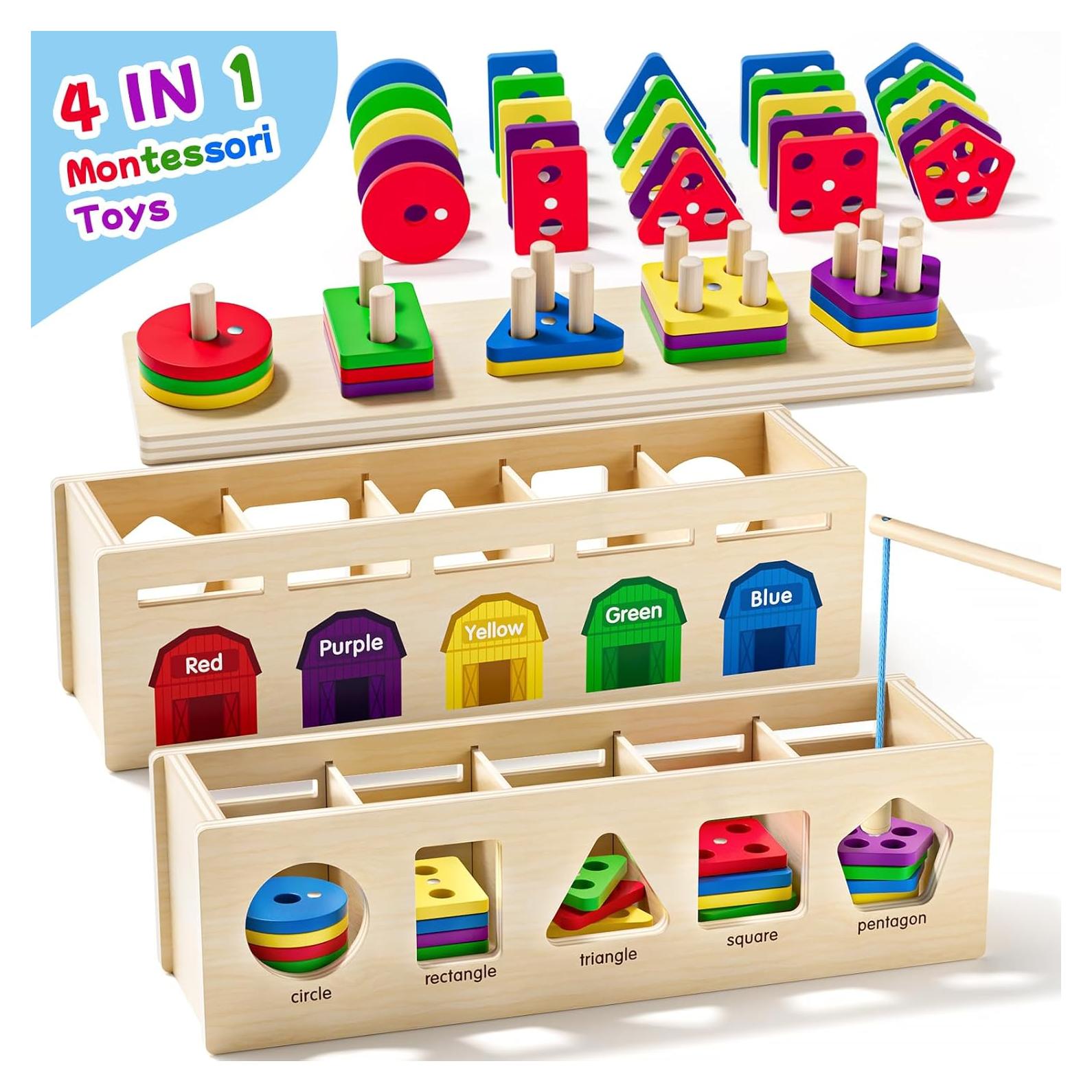 Juguete Montessori 4 en 1 UMEREACT Clasificación y Pesca