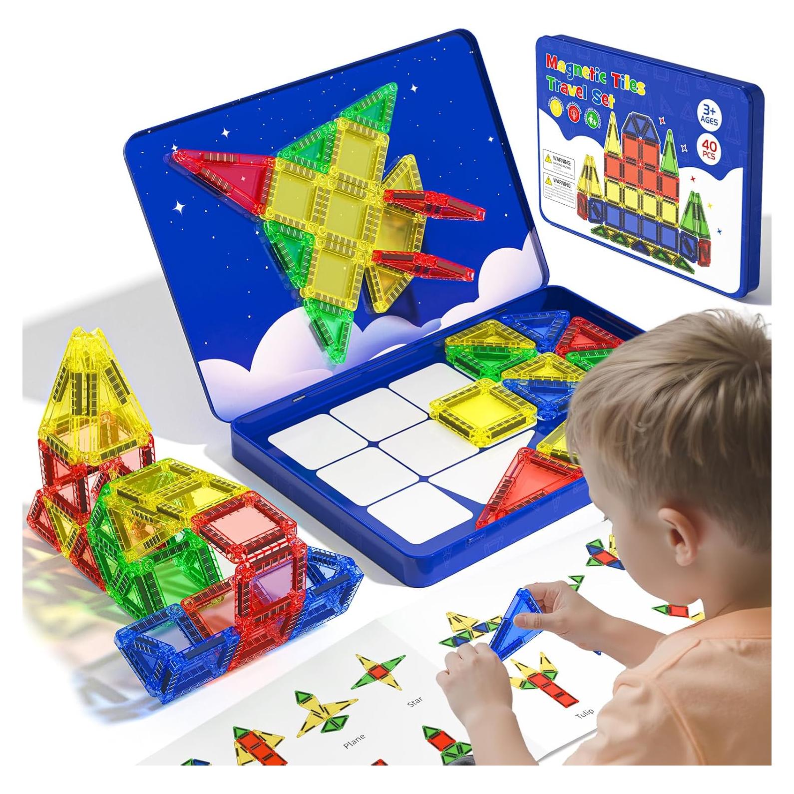 Juguetes Magnéticos de Viaje RieZanthic 40 PCS para Niños 3+