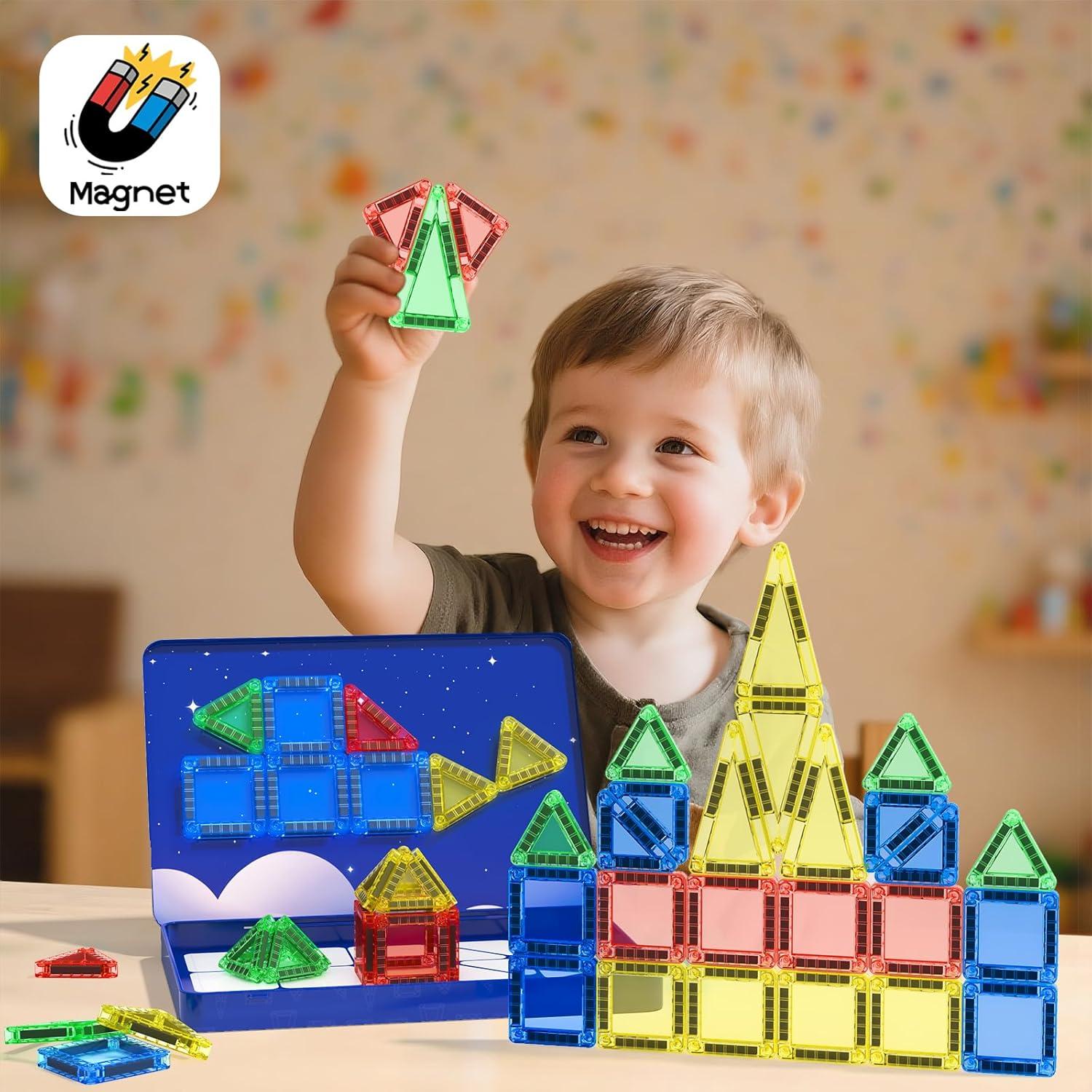 Juguetes Magnéticos de Viaje RieZanthic 40 PCS para Niños 3+