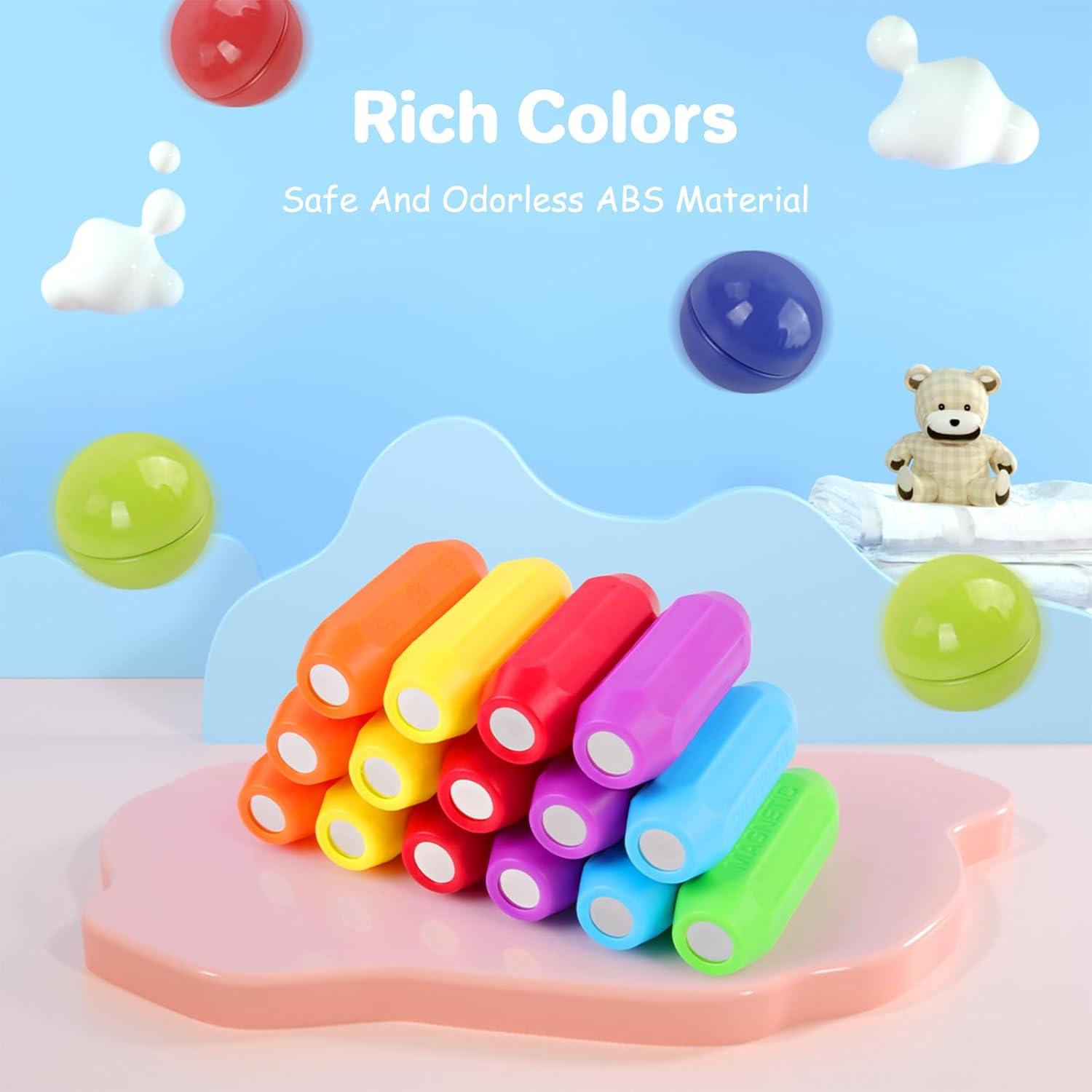 Bloques Magnéticos BEBOAN 114 Piezas Juguete Educativo 3-8 Años