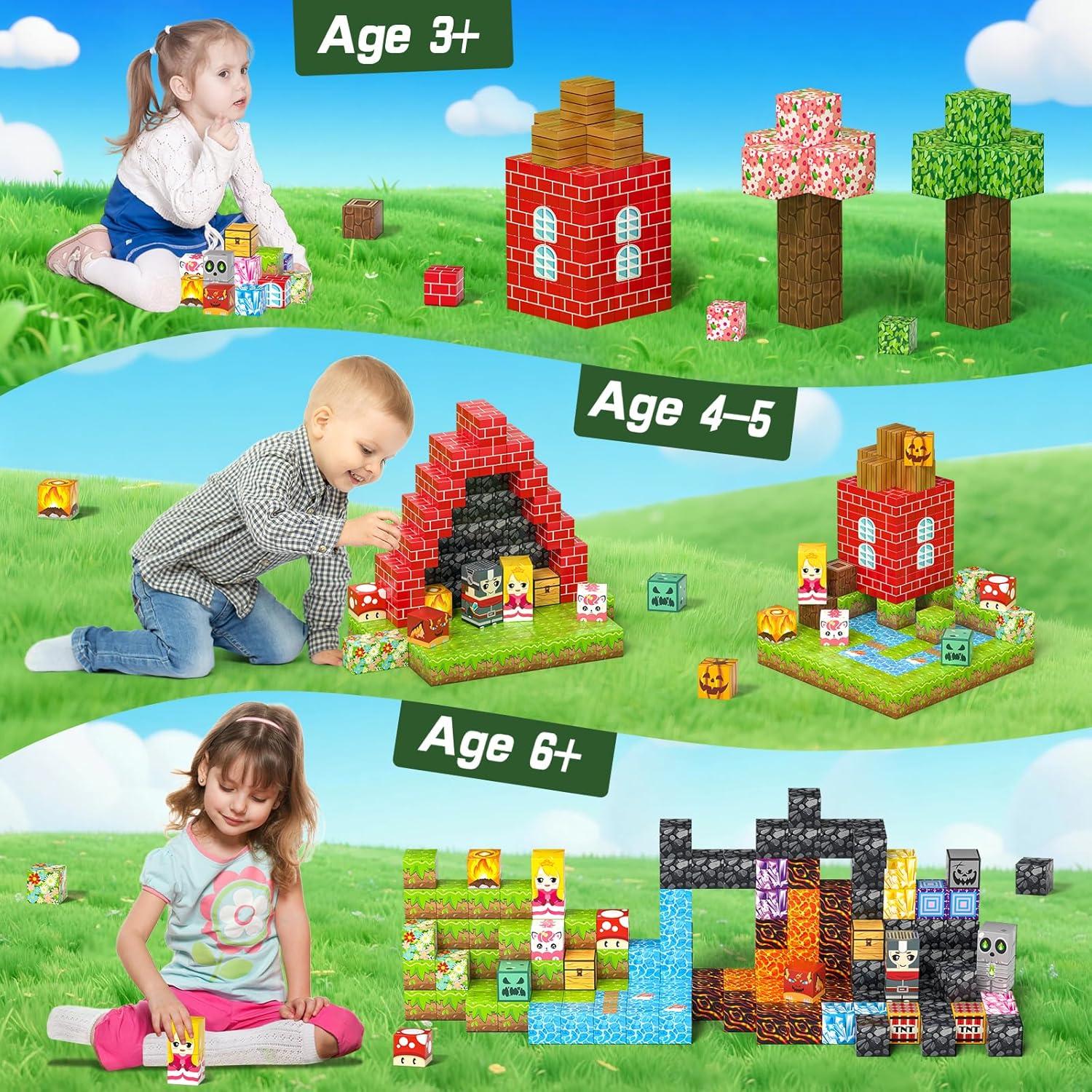 Set de Bloques Magnéticos Axirata 208 Piezas para Niños 3+
