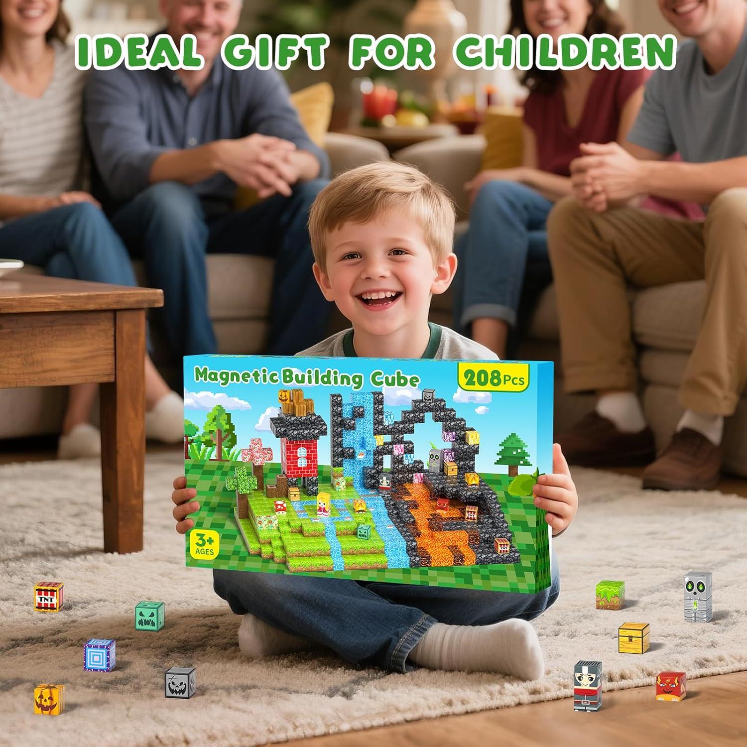 Set de Bloques Magnéticos Axirata 208 Piezas para Niños 3+