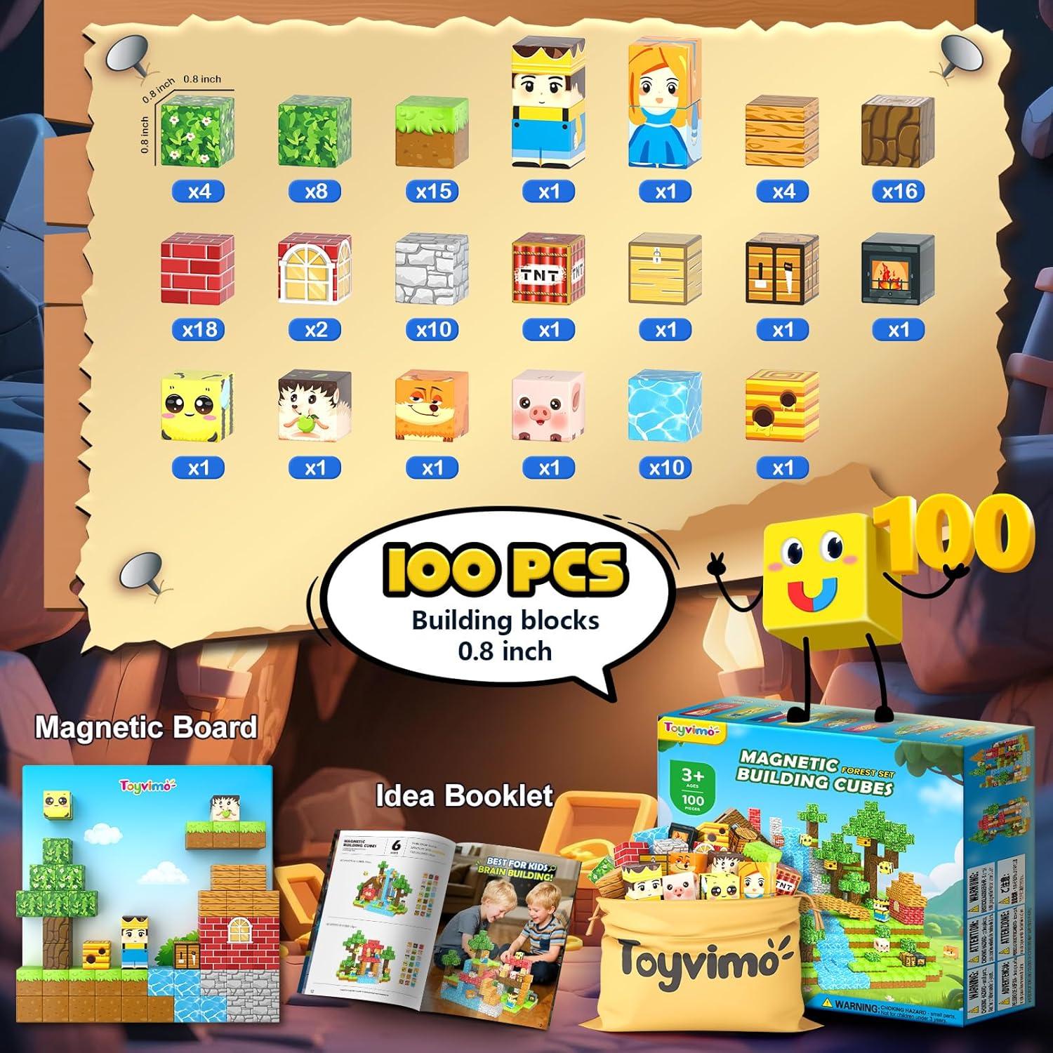 Bloques Magnéticos 100PCS Toyvimo Juguetes de Construcción STEM