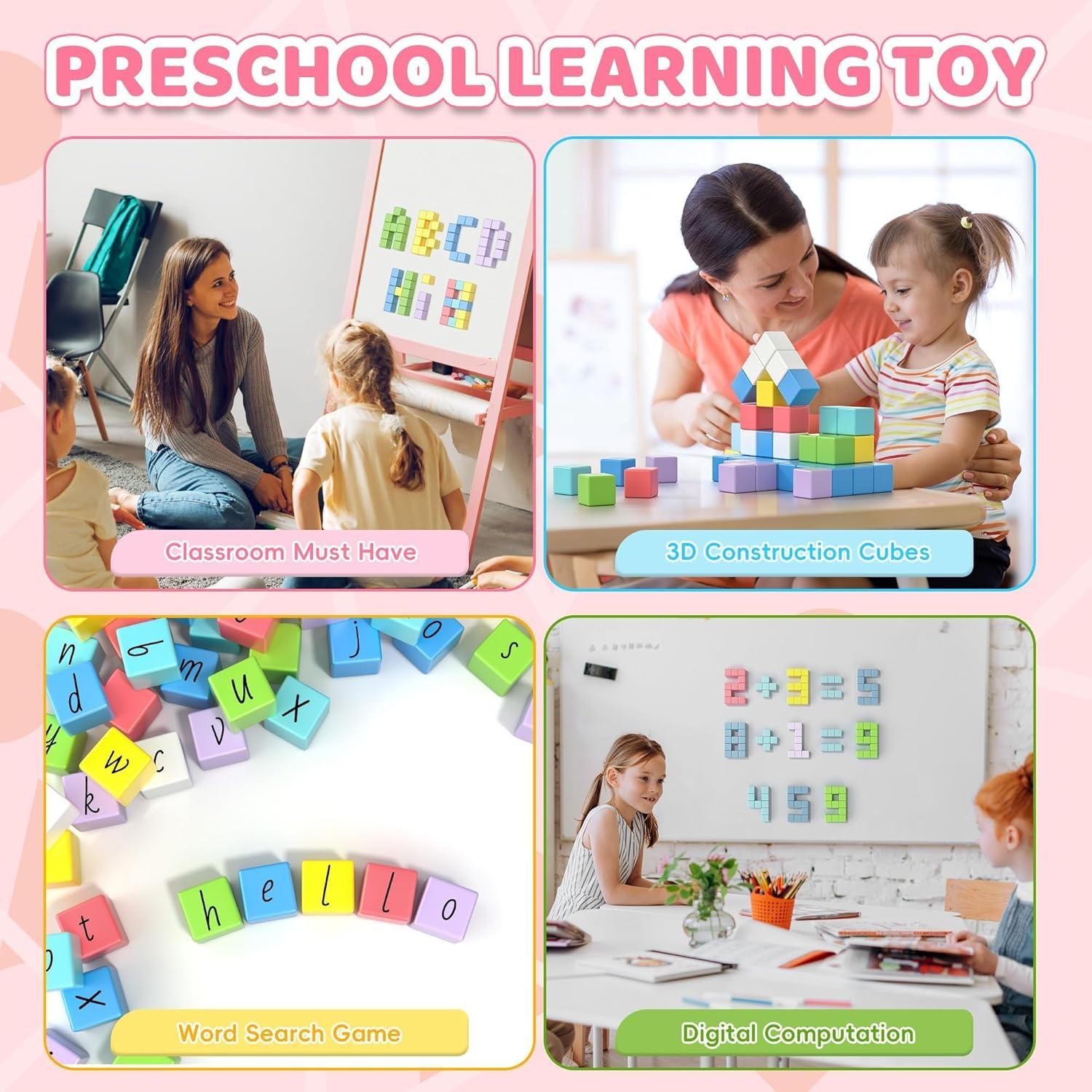 Juego de Bloques Magnéticos Vigorfun 115 Piezas Color Macaron