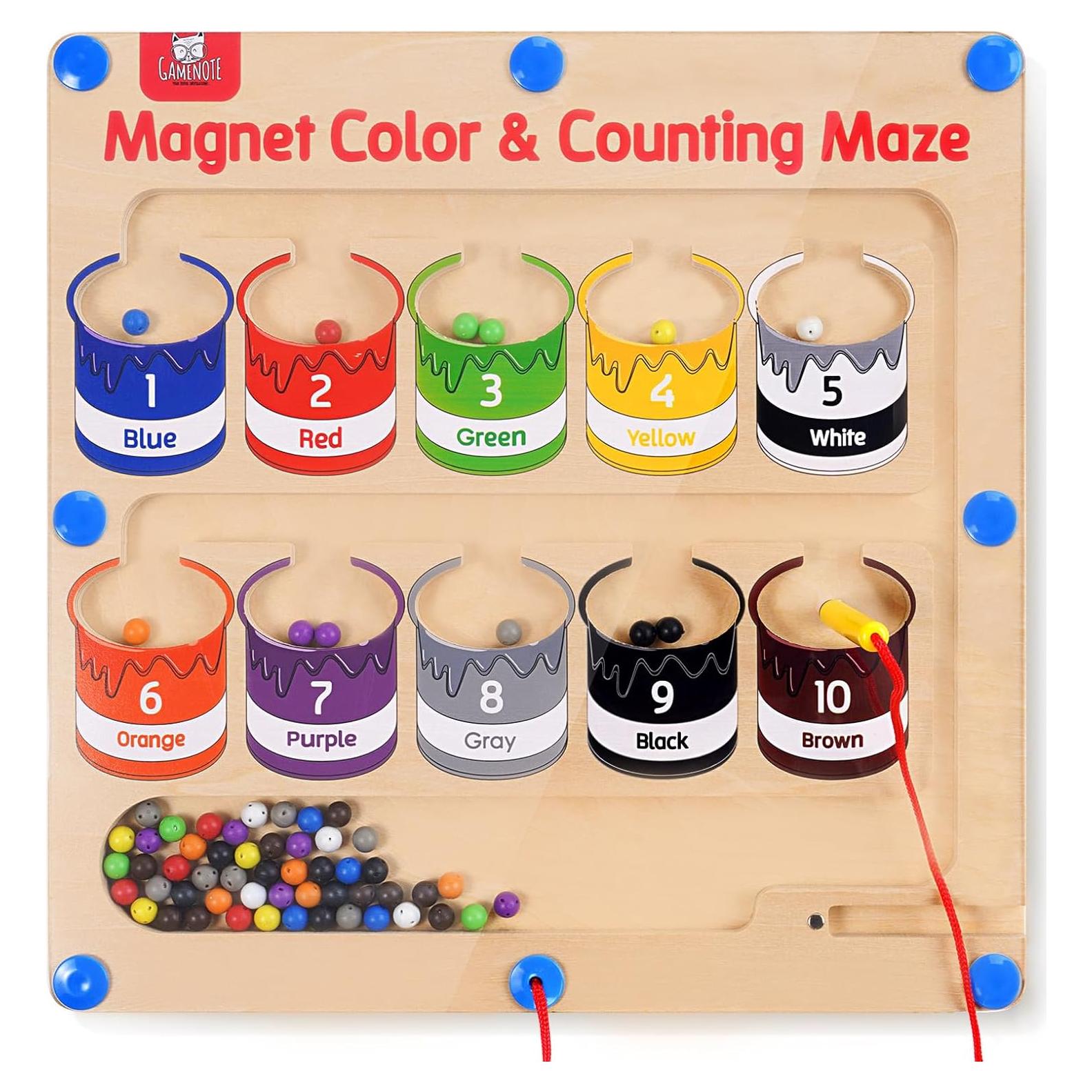 Laberinto Magnético de Colores y Números GAMENOTE 30x30cm