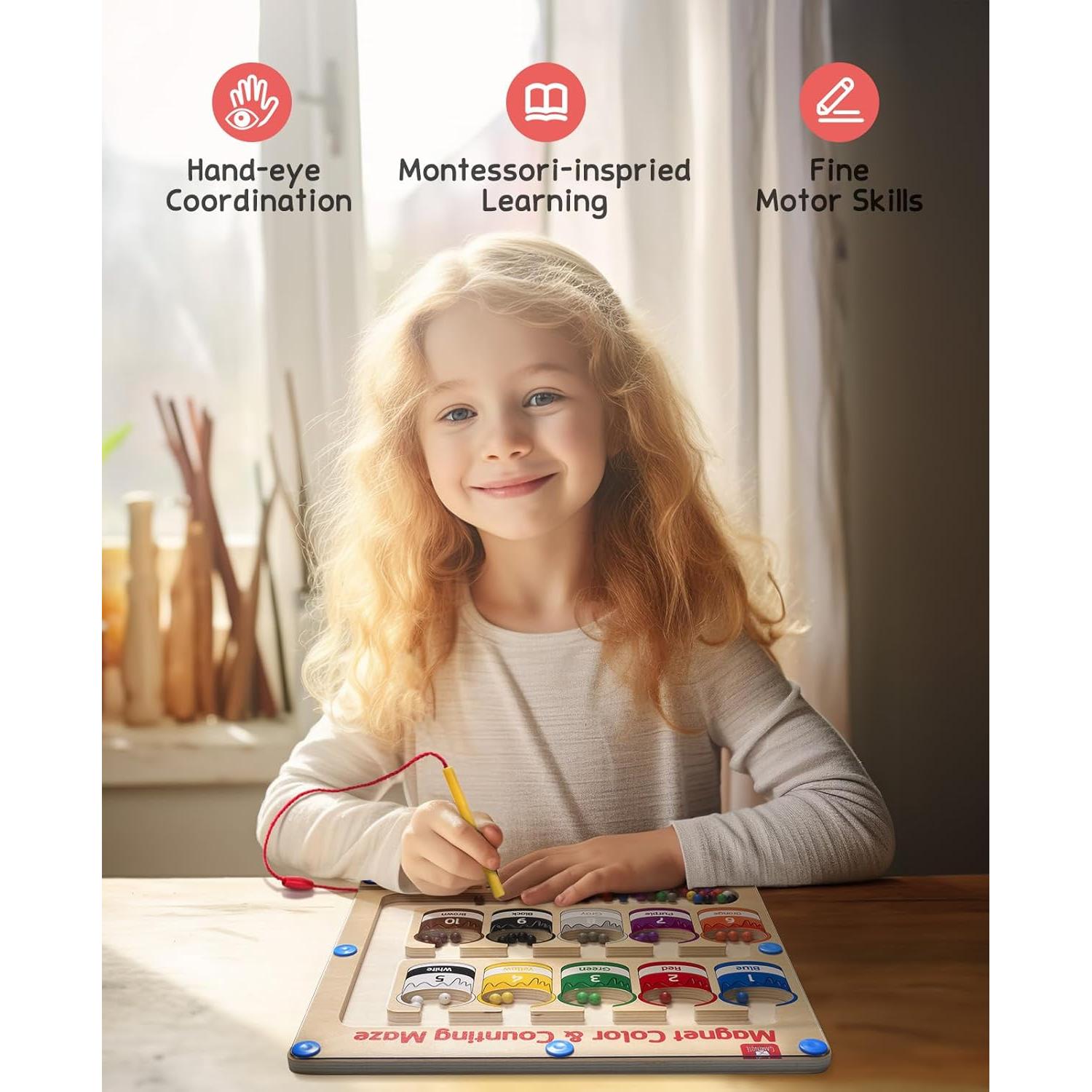 Laberinto Magnético de Colores y Números GAMENOTE 30x30cm