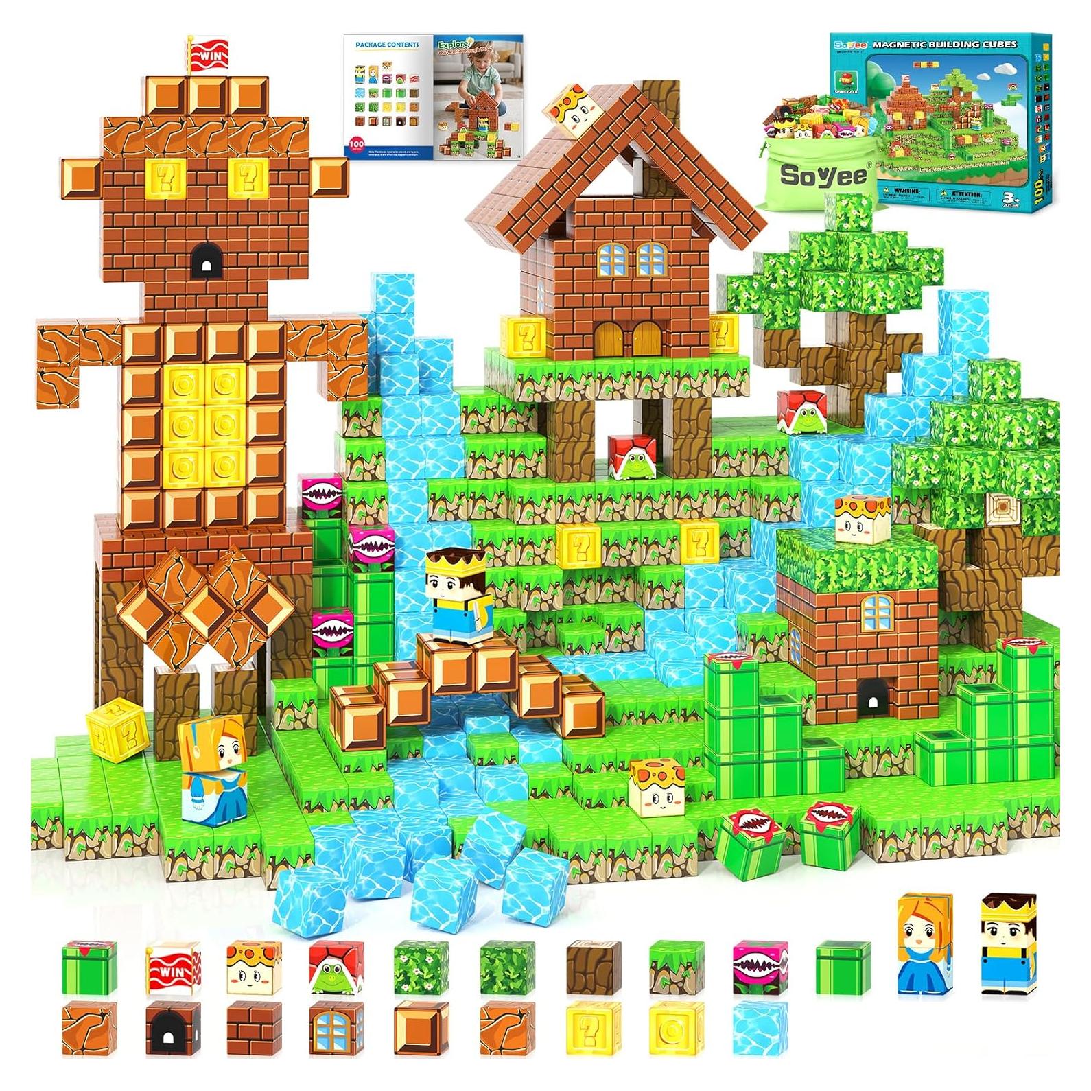Bloques Magnéticos de Construcción Soyee 100 Piezas 3-12 Años