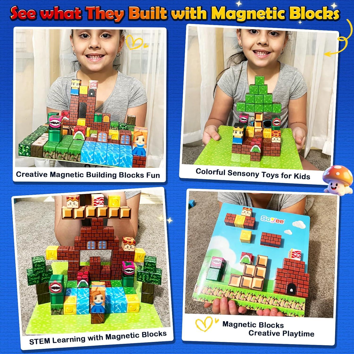 Bloques Magnéticos de Construcción Soyee 100 Piezas 3-12 Años