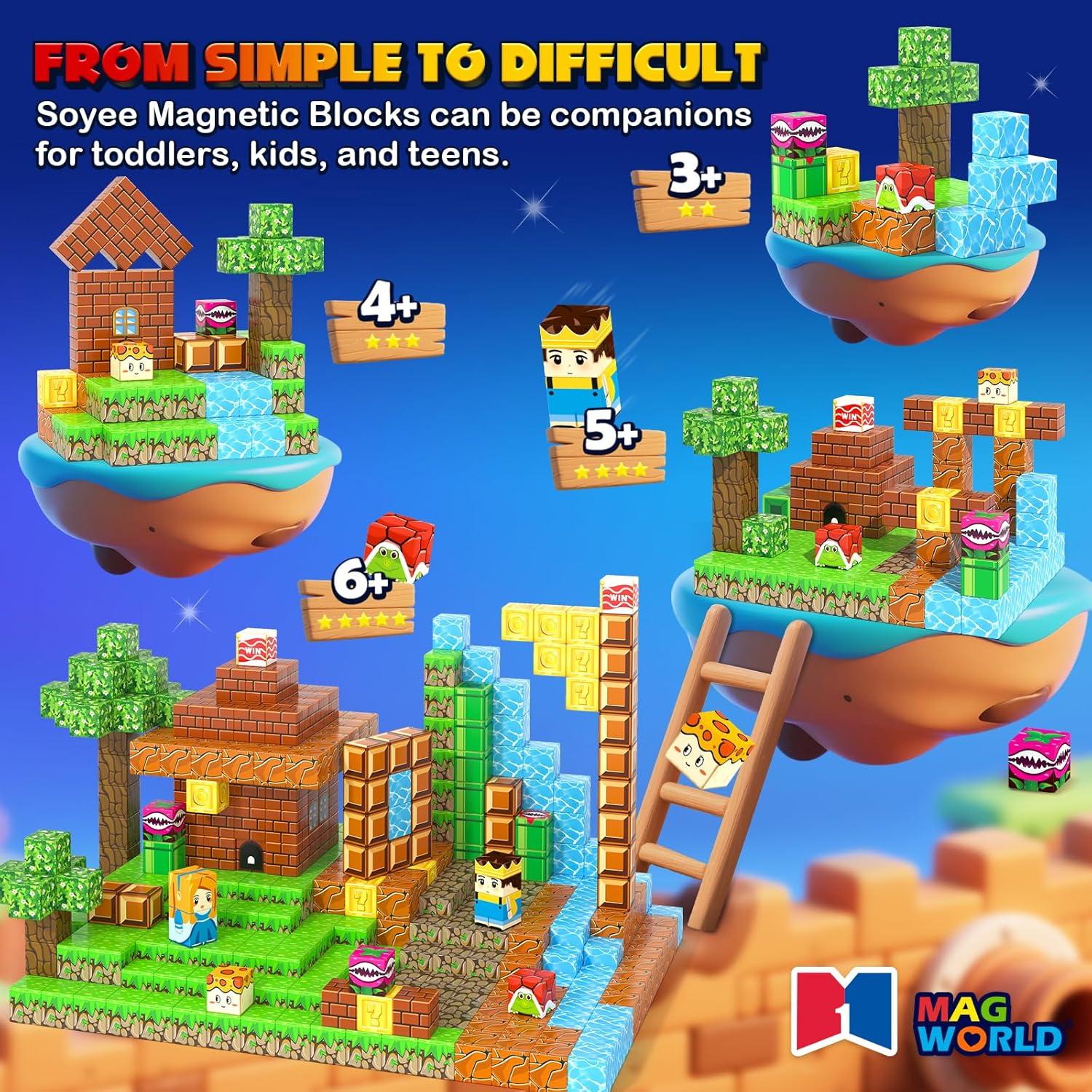 Bloques Magnéticos de Construcción Soyee 100 Piezas 3-12 Años