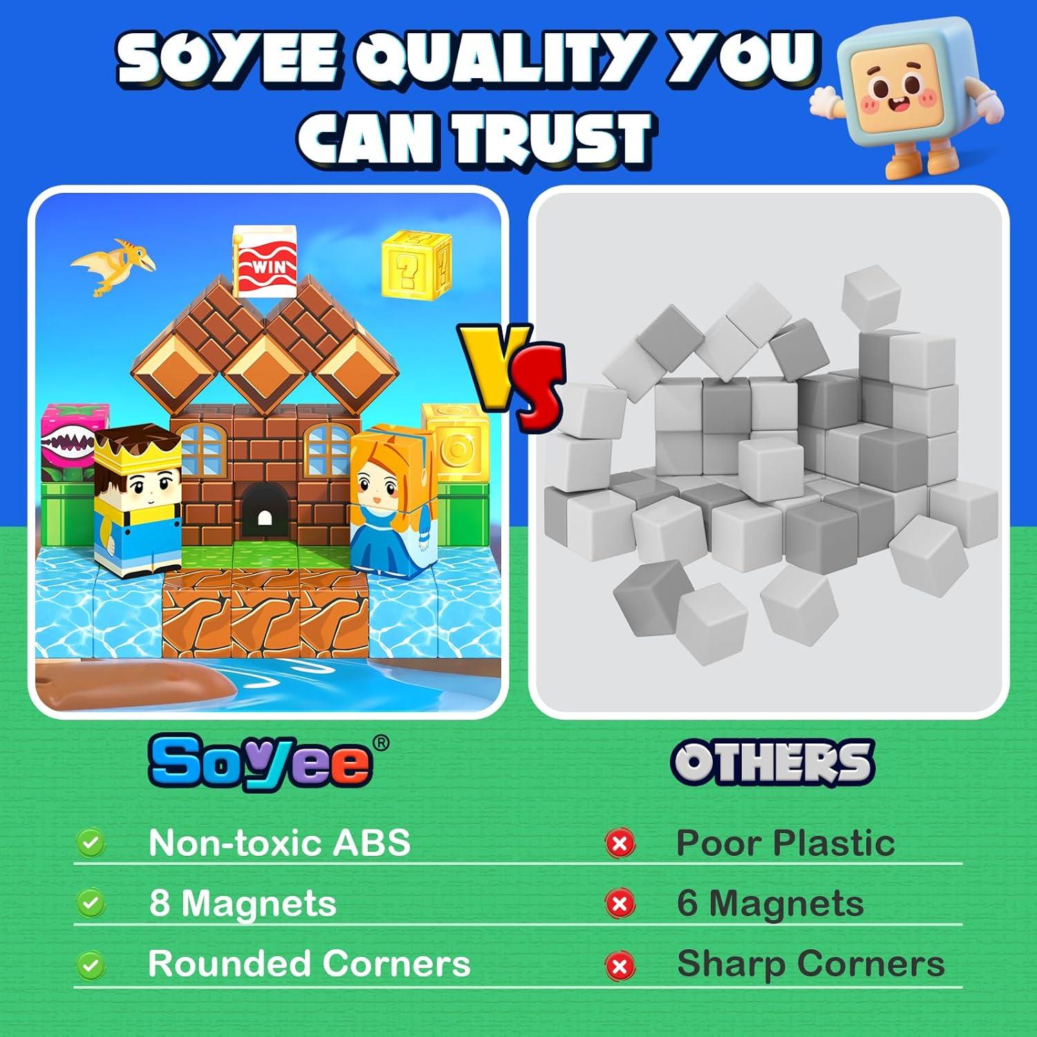 Bloques Magnéticos de Construcción Soyee 100 Piezas 3-12 Años
