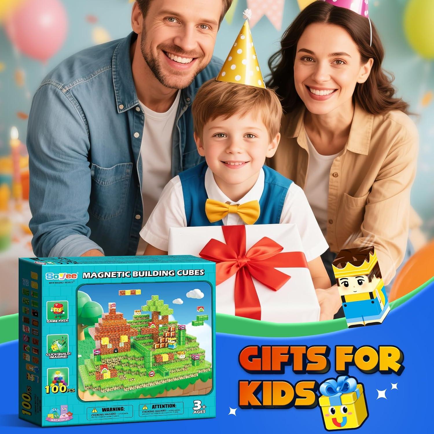 Bloques Magnéticos de Construcción Soyee 100 Piezas 3-12 Años