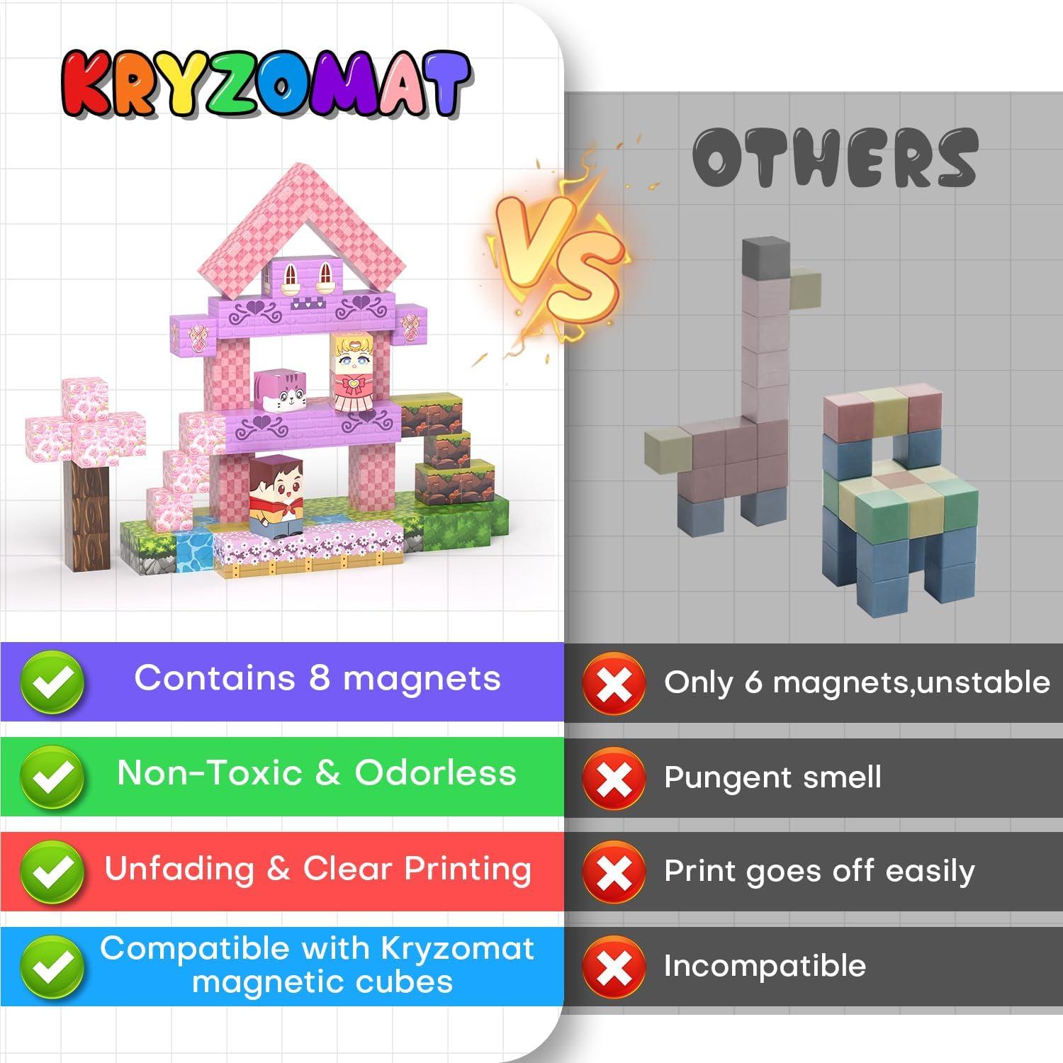 100 Bloques Magnéticos Kryzomat para Construcción Infantil