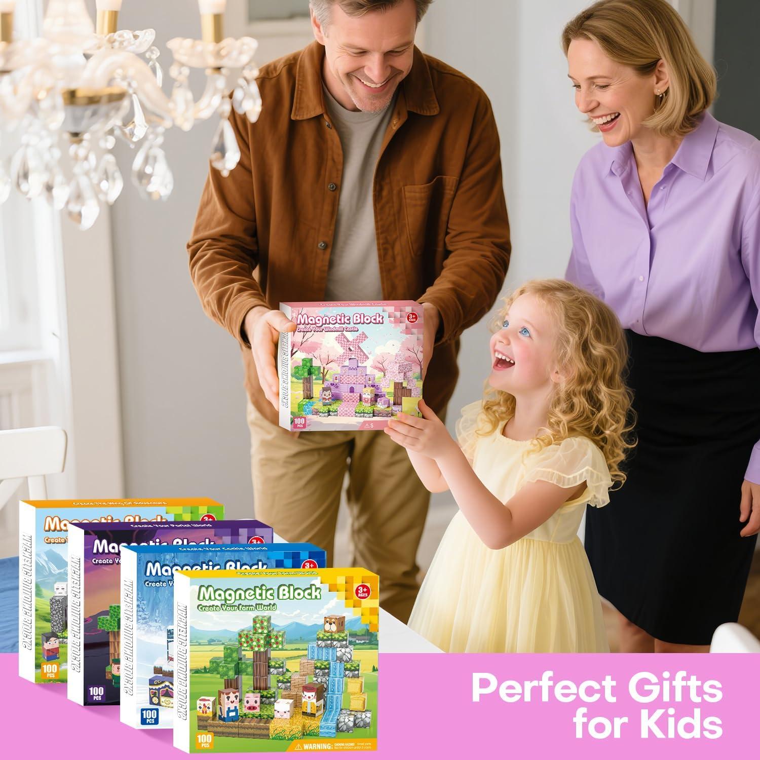 100 Bloques Magnéticos Kryzomat para Construcción Infantil