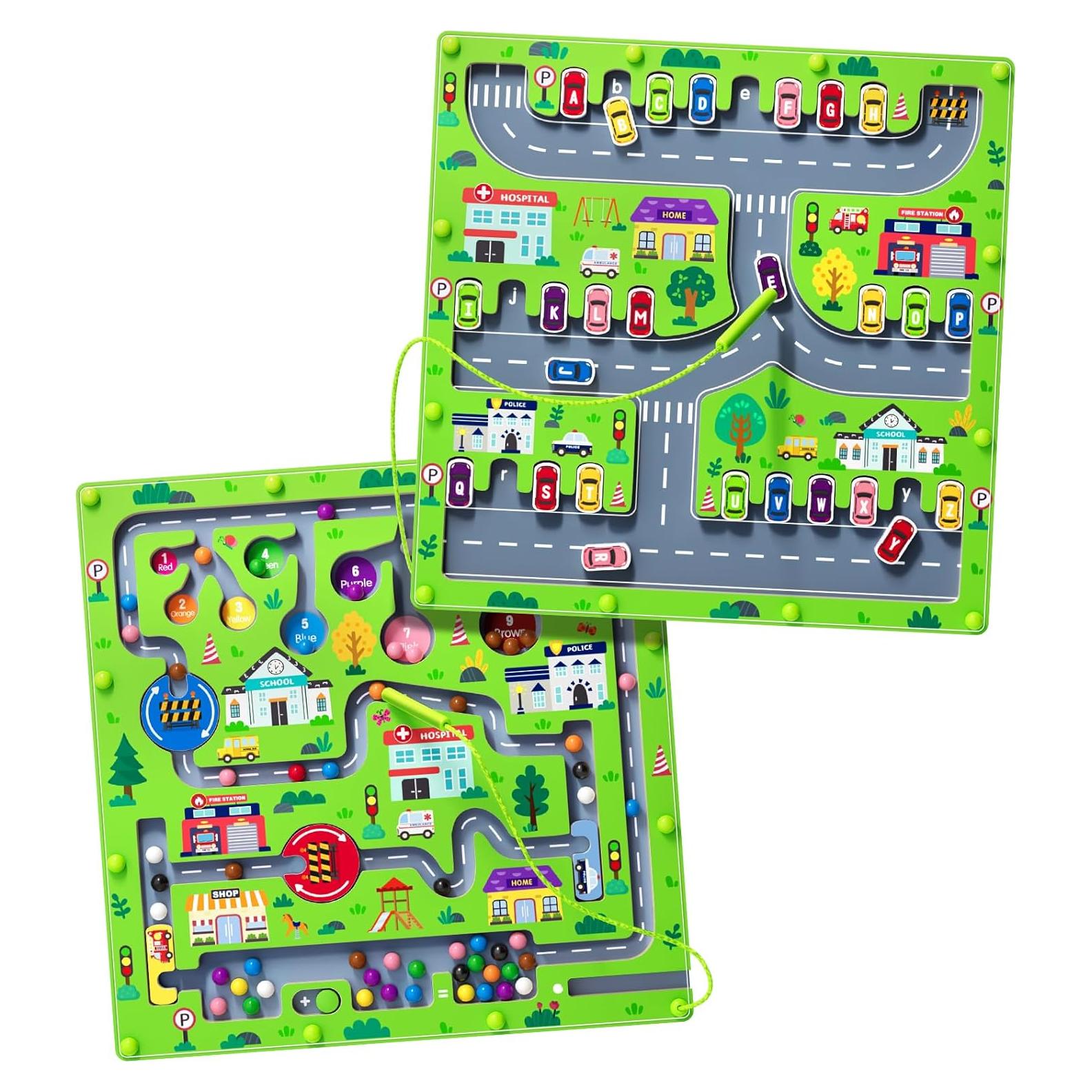 Tablero Magnético de Madera 2 en 1 - Laberinto Educativo Montessori