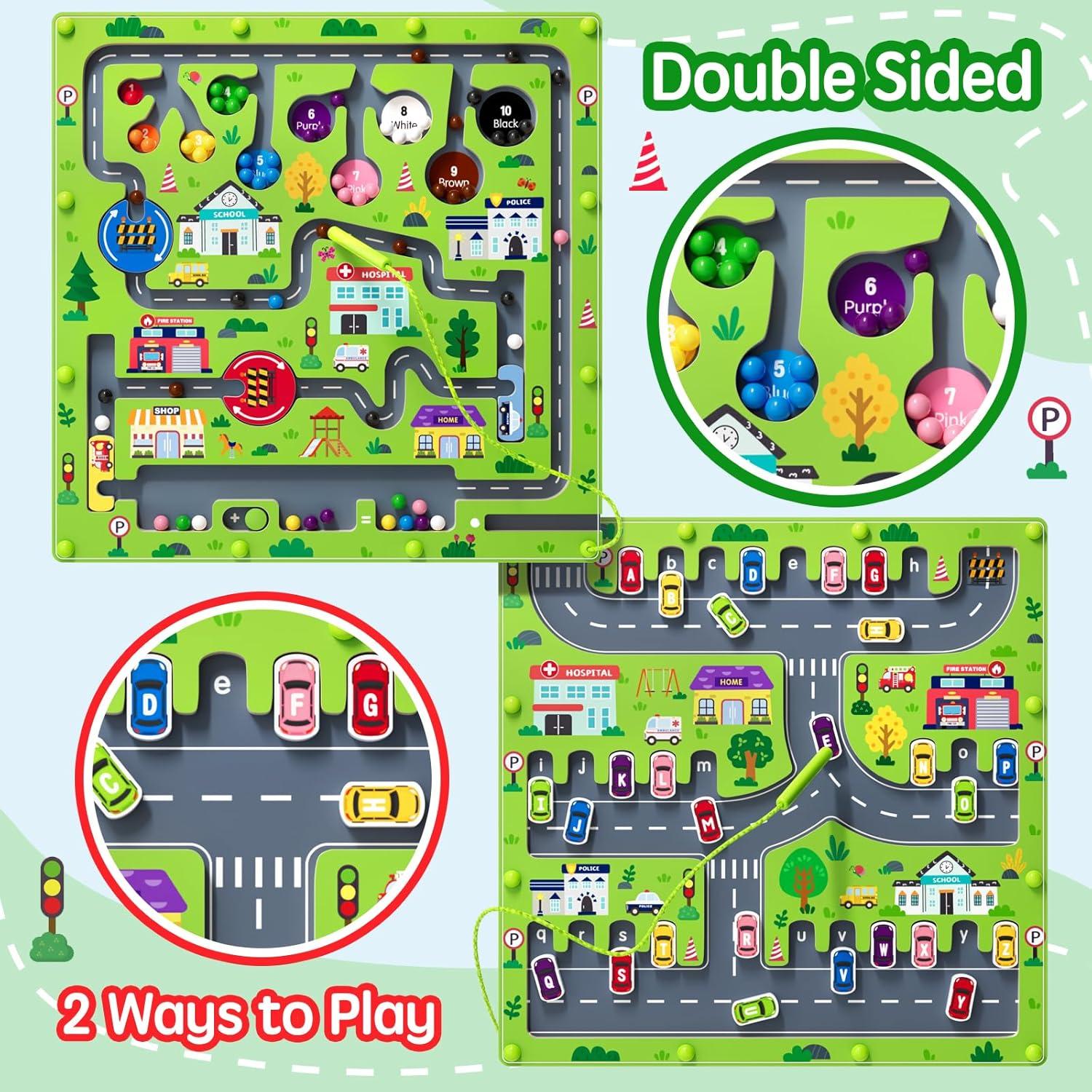 Tablero Magnético de Madera 2 en 1 - Laberinto Educativo Montessori