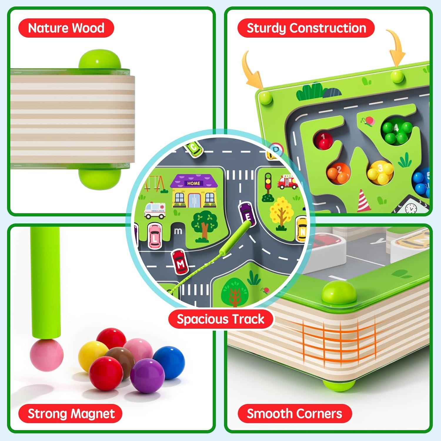 Tablero Magnético de Madera 2 en 1 - Laberinto Educativo Montessori