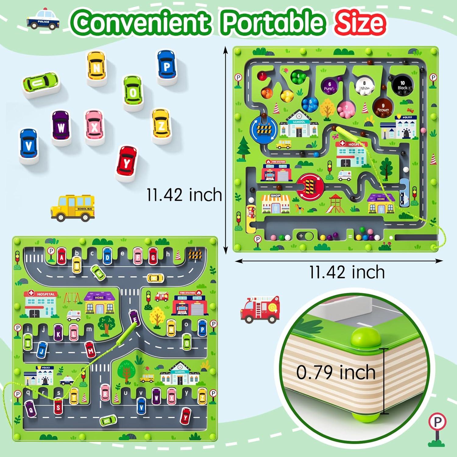Tablero Magnético de Madera 2 en 1 - Laberinto Educativo Montessori