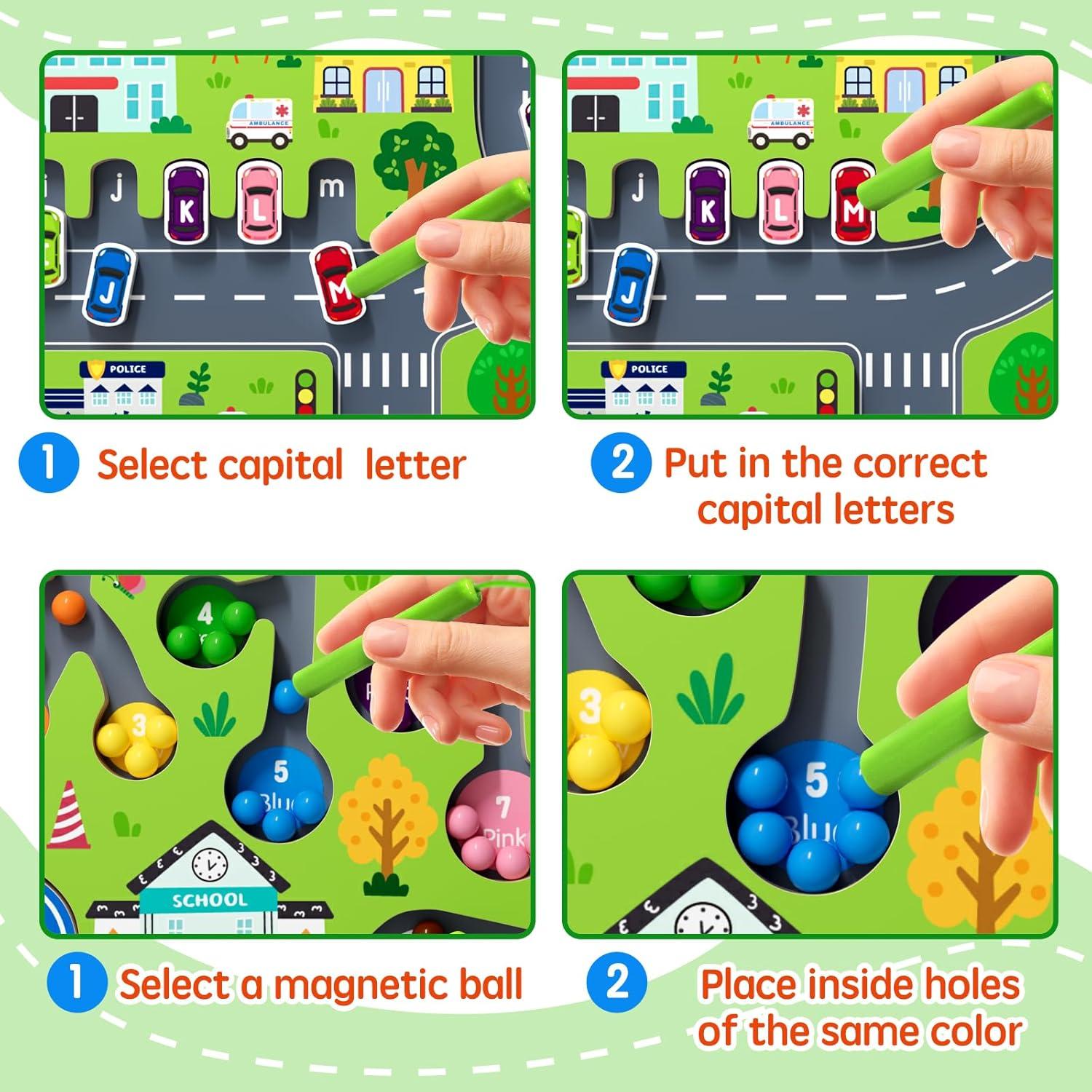 Tablero Magnético de Madera 2 en 1 - Laberinto Educativo Montessori