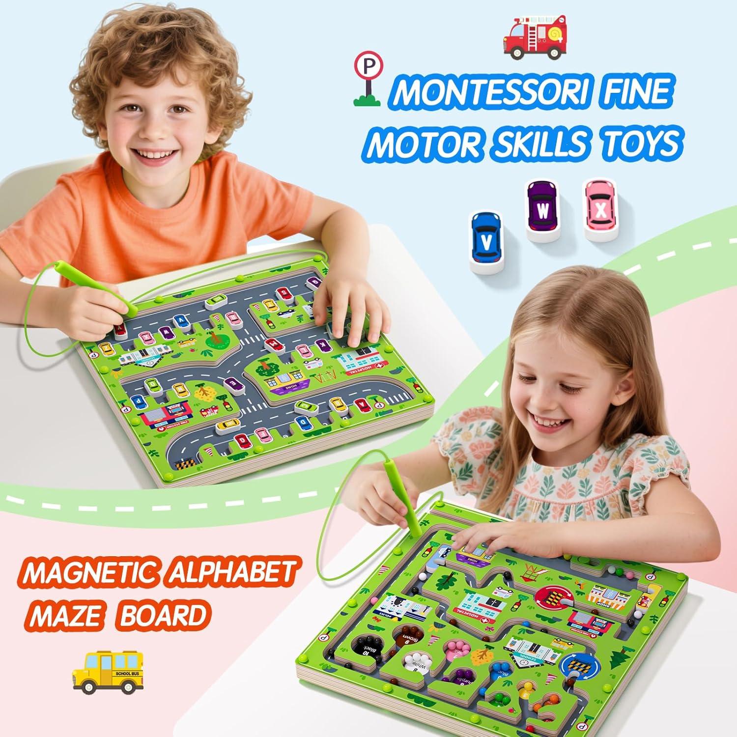 Tablero Magnético de Madera 2 en 1 - Laberinto Educativo Montessori