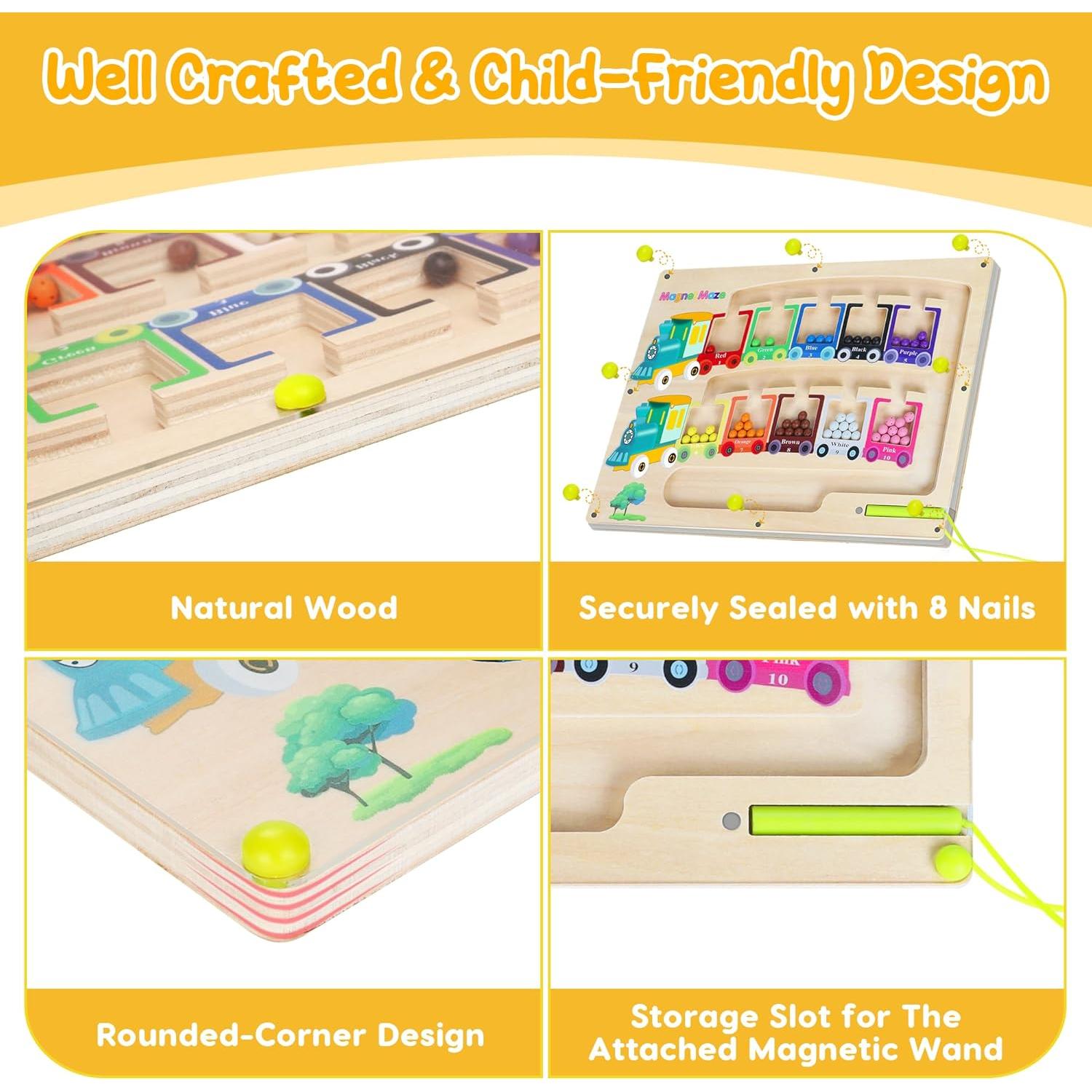 Rompecabezas Magnético Montessori Pincush 30.5x22.9cm Colores y Números